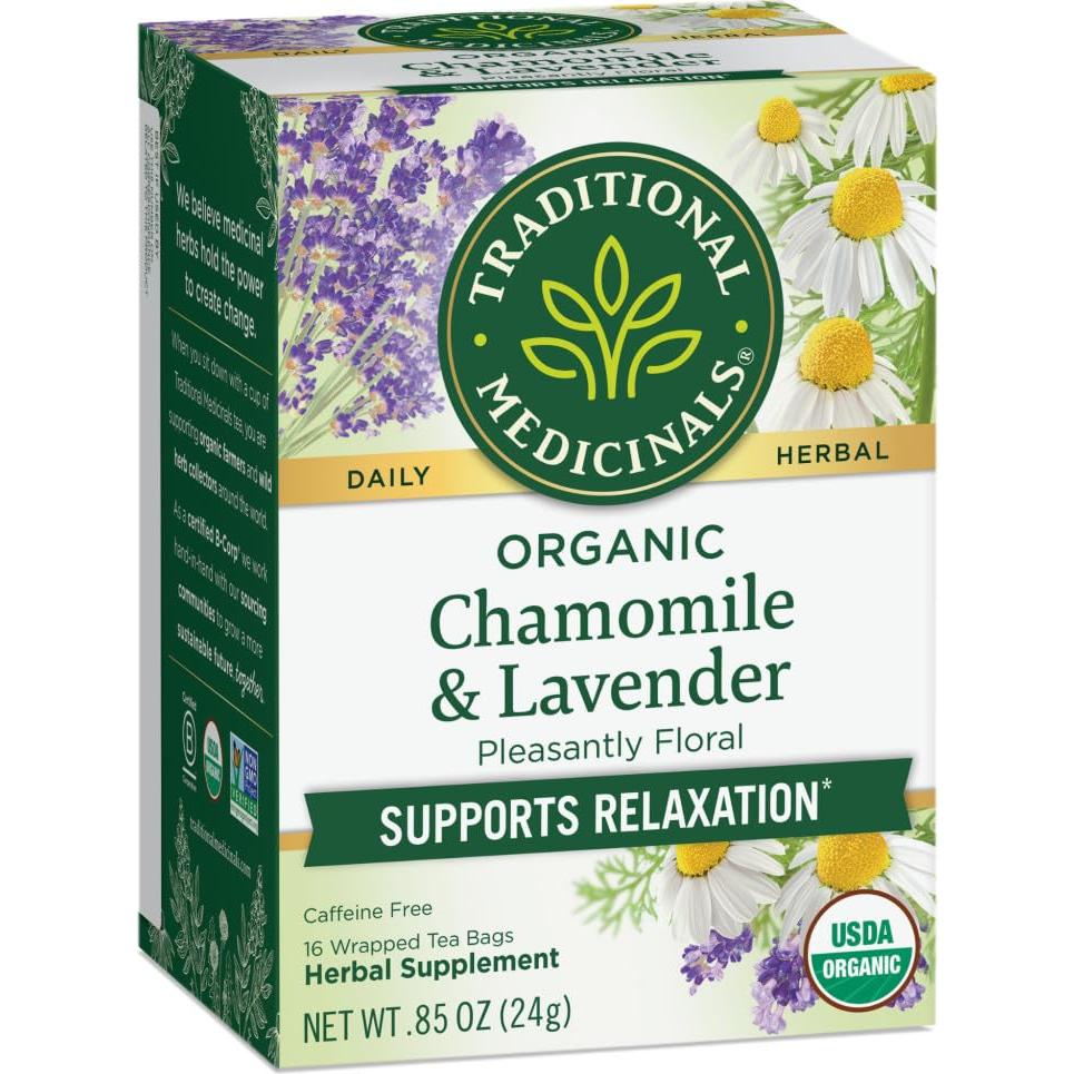 Té de hierbas orgánico Traditional Medicinals 16 bolsas manzanilla lavanda