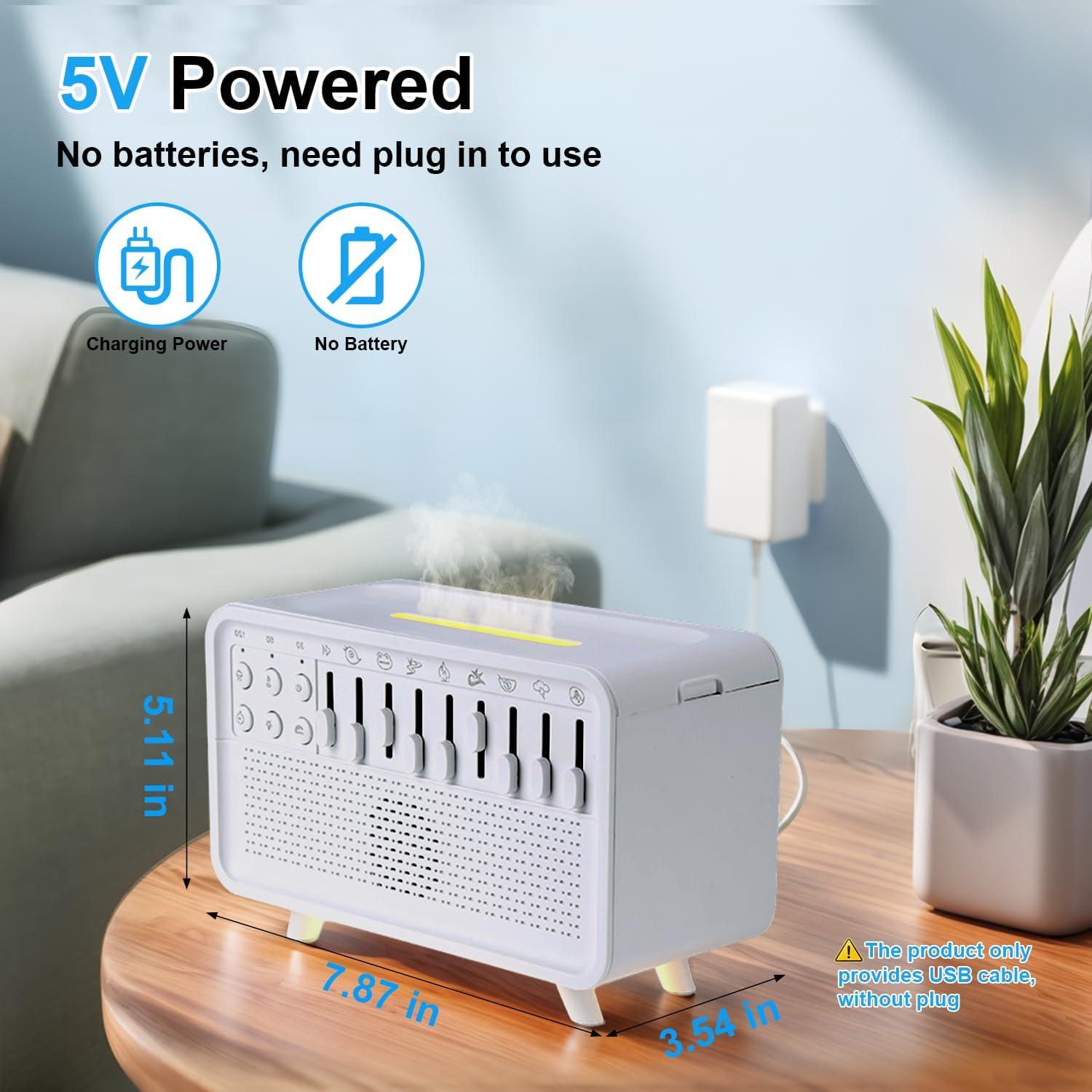 Humidificador de Ruido Blanco ASFHJP 3 en 1 con Luz Nocturna