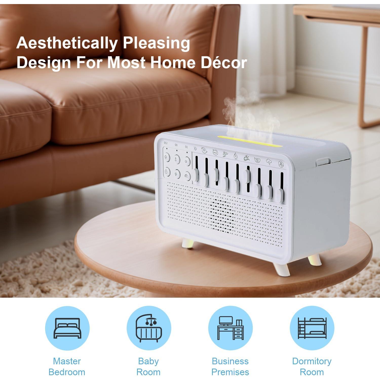 Humidificador de Ruido Blanco ASFHJP 3 en 1 con Luz Nocturna