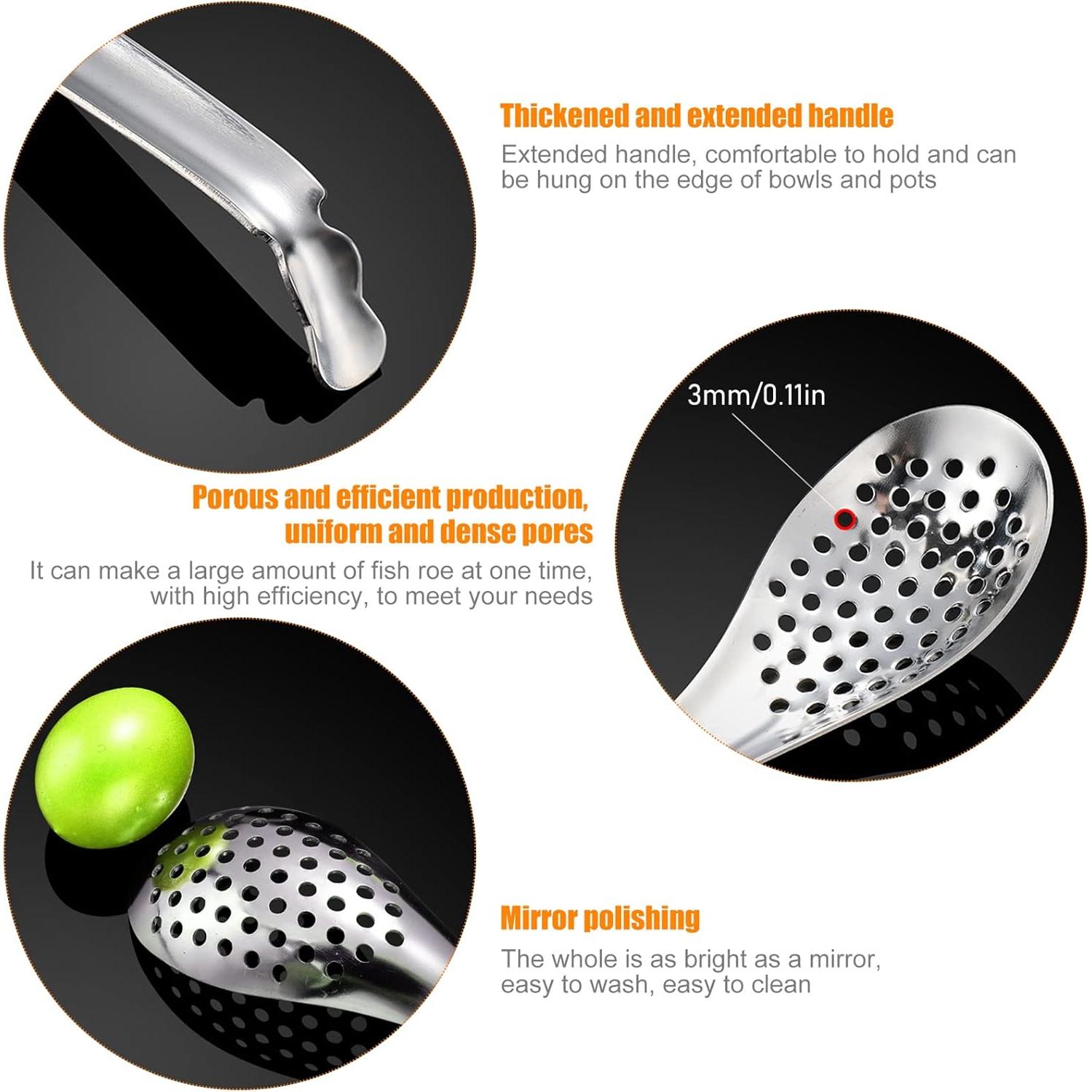 Cuchara de Esferificación Inheming 3 Piezas Acero Inoxidable
