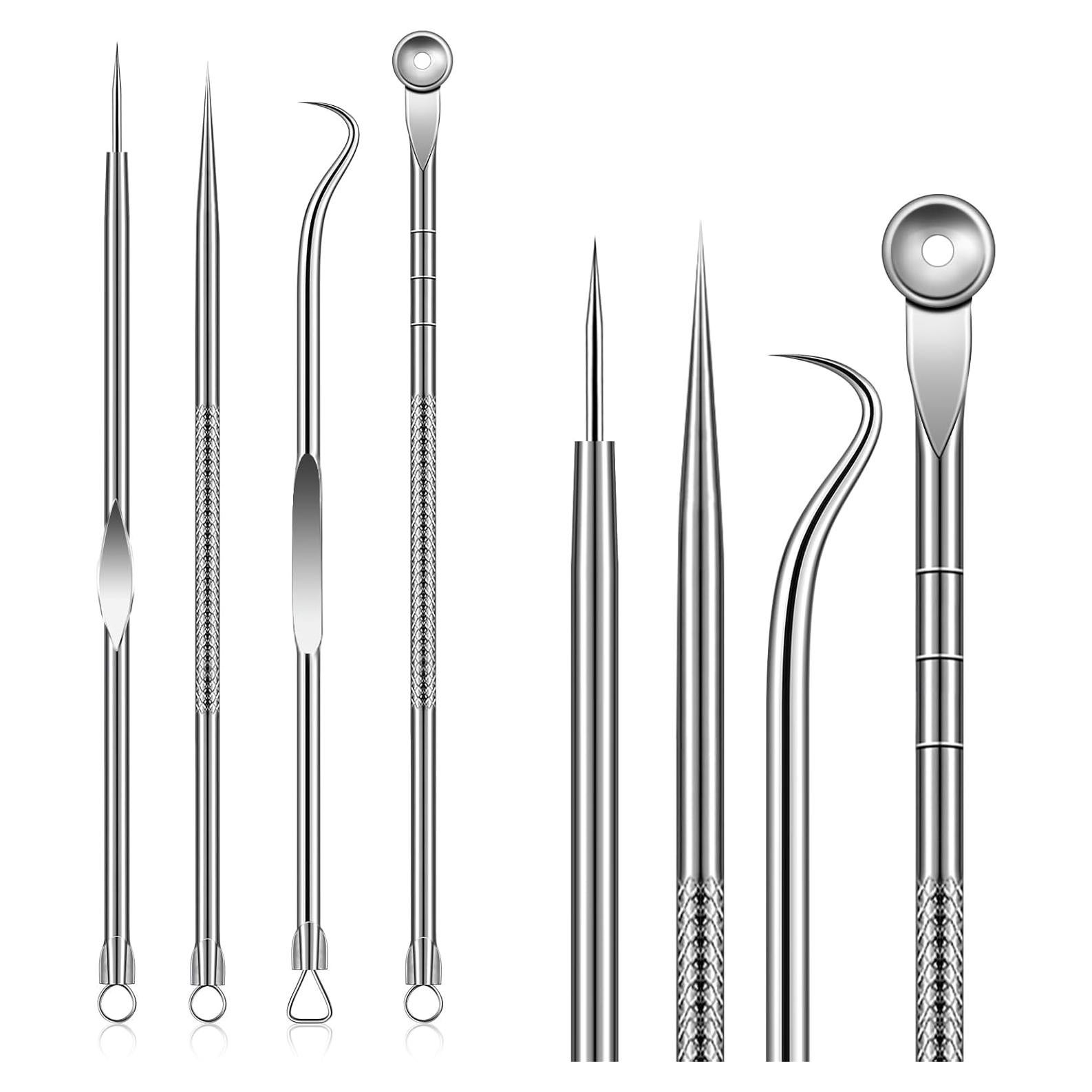 Professional Stainless Steel Acne Needle Kit - 4-Piece Blackhead & Pimple Extractor Set for Acne, Comedones & Blemish Removal - Skin Care Tools.