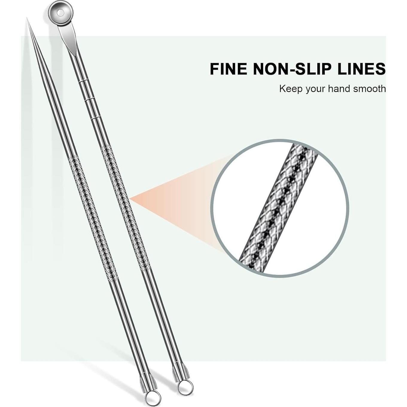 Professional Stainless Steel Acne Needle Kit - 4-Piece Blackhead & Pimple Extractor Set for Acne, Comedones & Blemish Removal - Skin Care Tools.