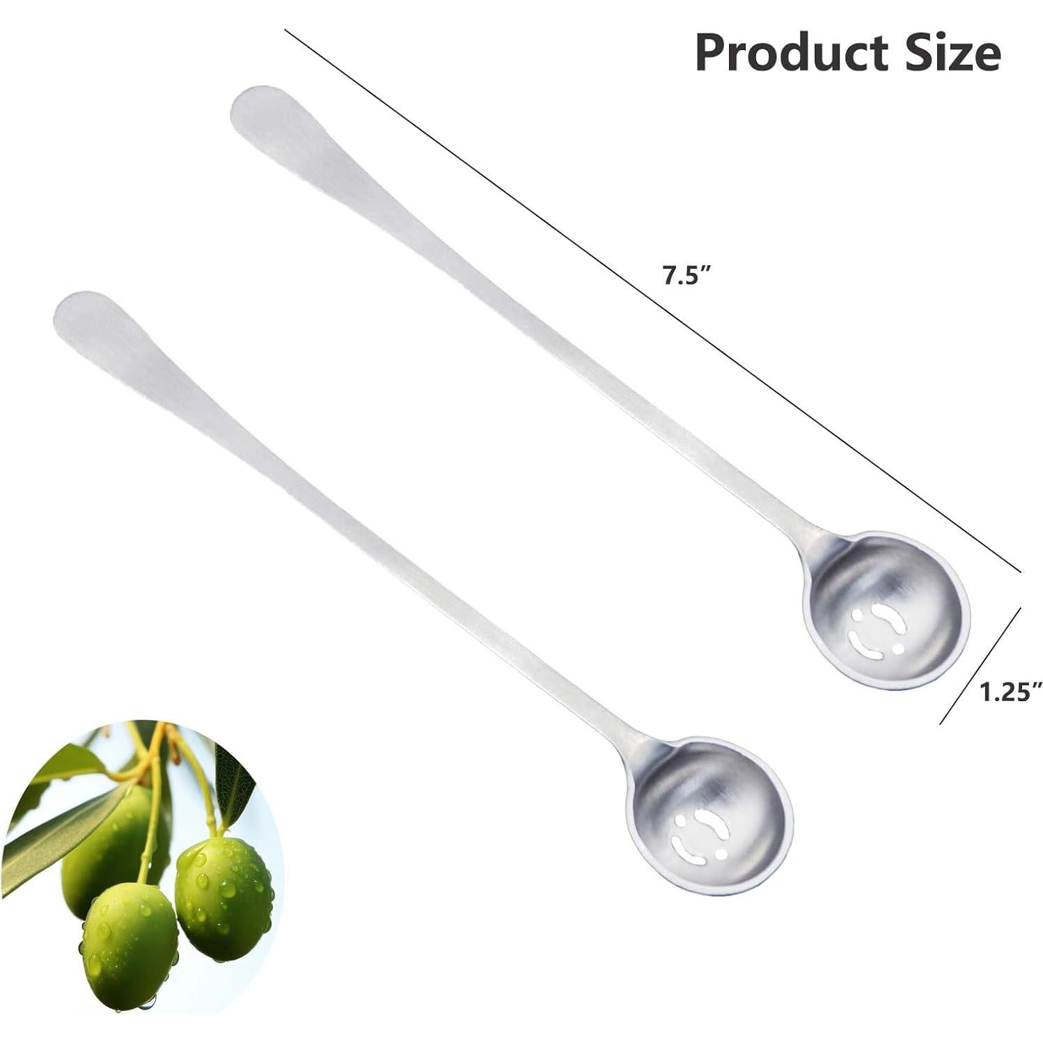 Cucharas de Aceituna Acero Inoxidable Asanta 2 PZS Mango Largo