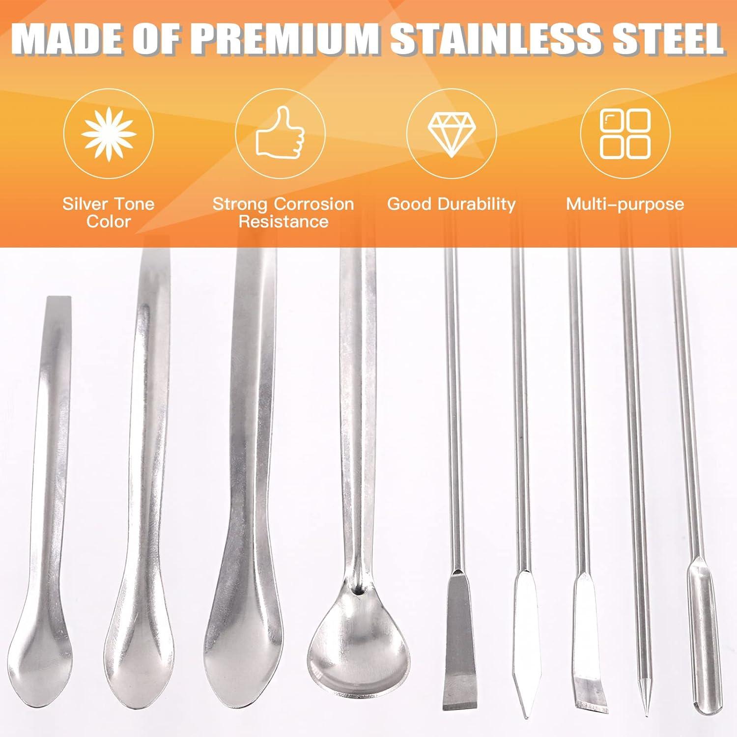 Kit de 14 Espátulas de Acero Inoxidable Rustark para Laboratorio