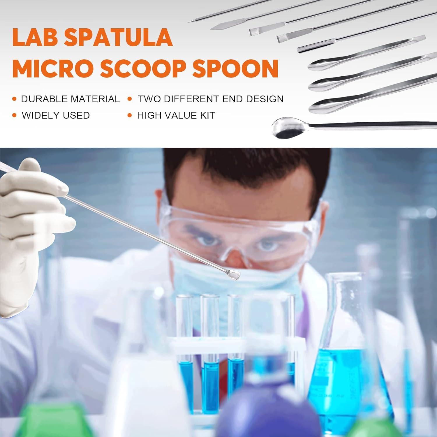 Kit de 14 Espátulas de Acero Inoxidable Rustark para Laboratorio