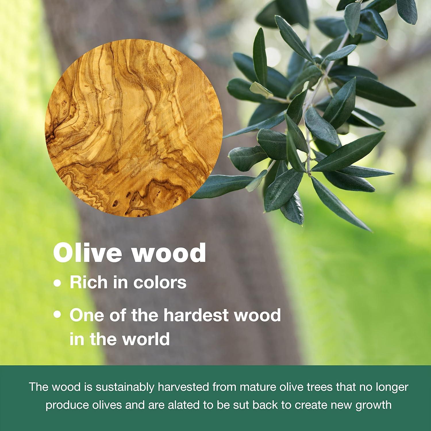 Cucharas de Madera de Olivo 100% Natural Wonderful - 4 Piezas