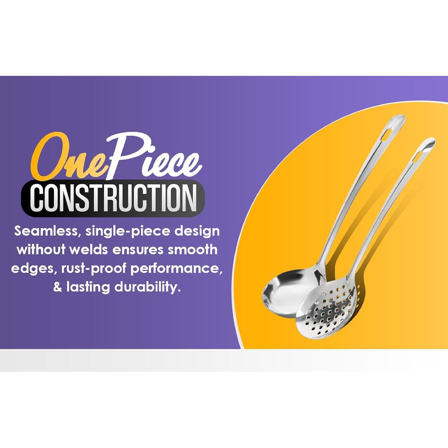 Cuchara Ranurada YBM HOME de Acero Inoxidable 33 cm