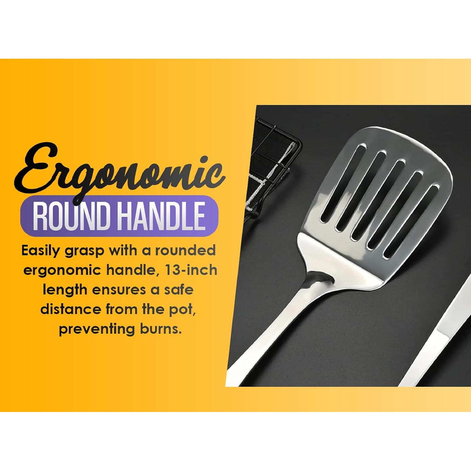 Cuchara Ranurada YBM HOME de Acero Inoxidable 33 cm