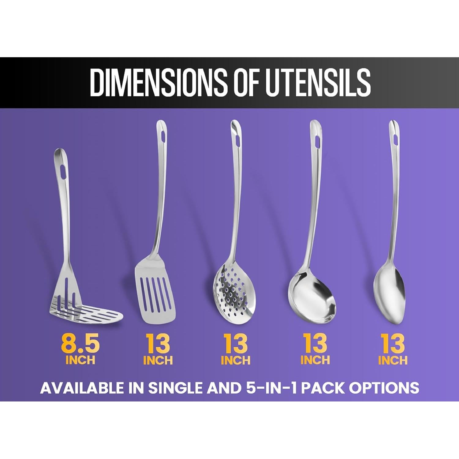 Cuchara Ranurada YBM HOME de Acero Inoxidable 33 cm