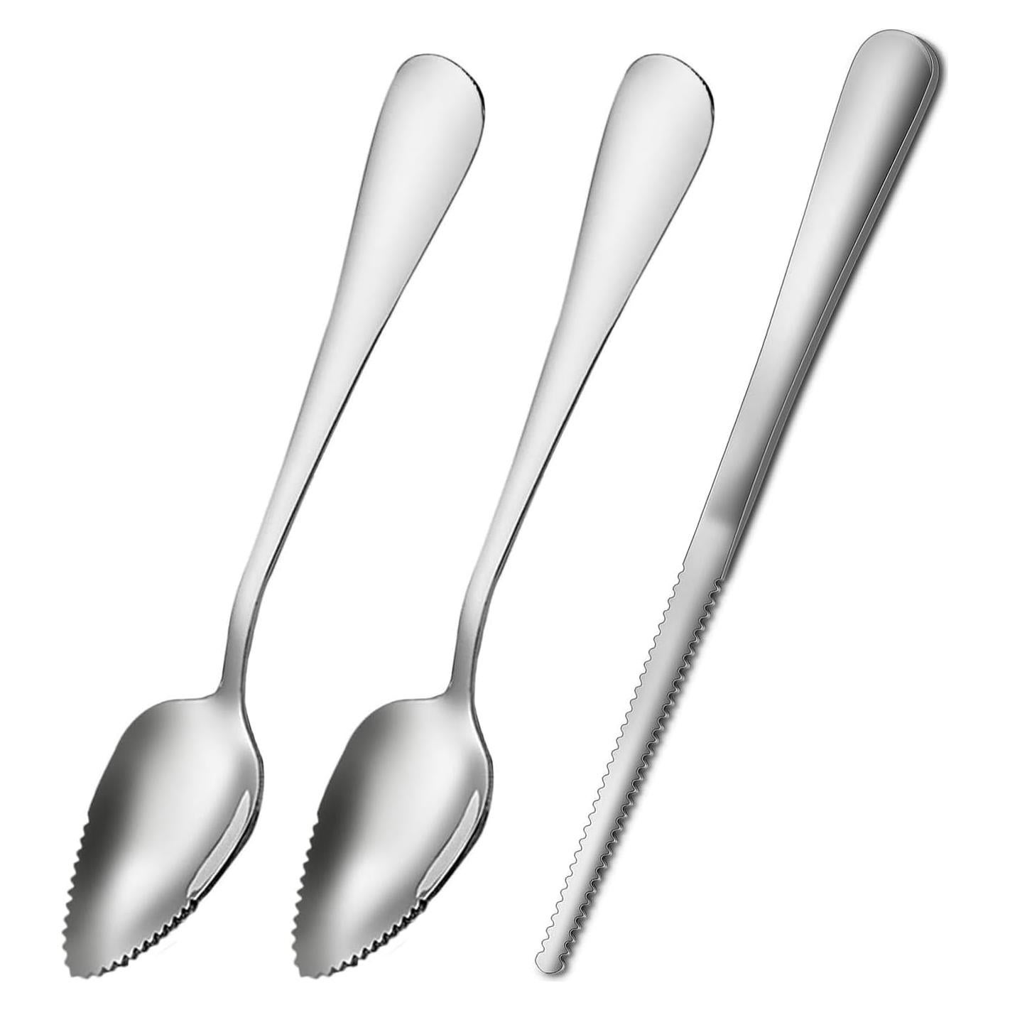 Cucharas de Pomelo y Cuchillo de Frutas Ralleyfun Acero Inoxidable