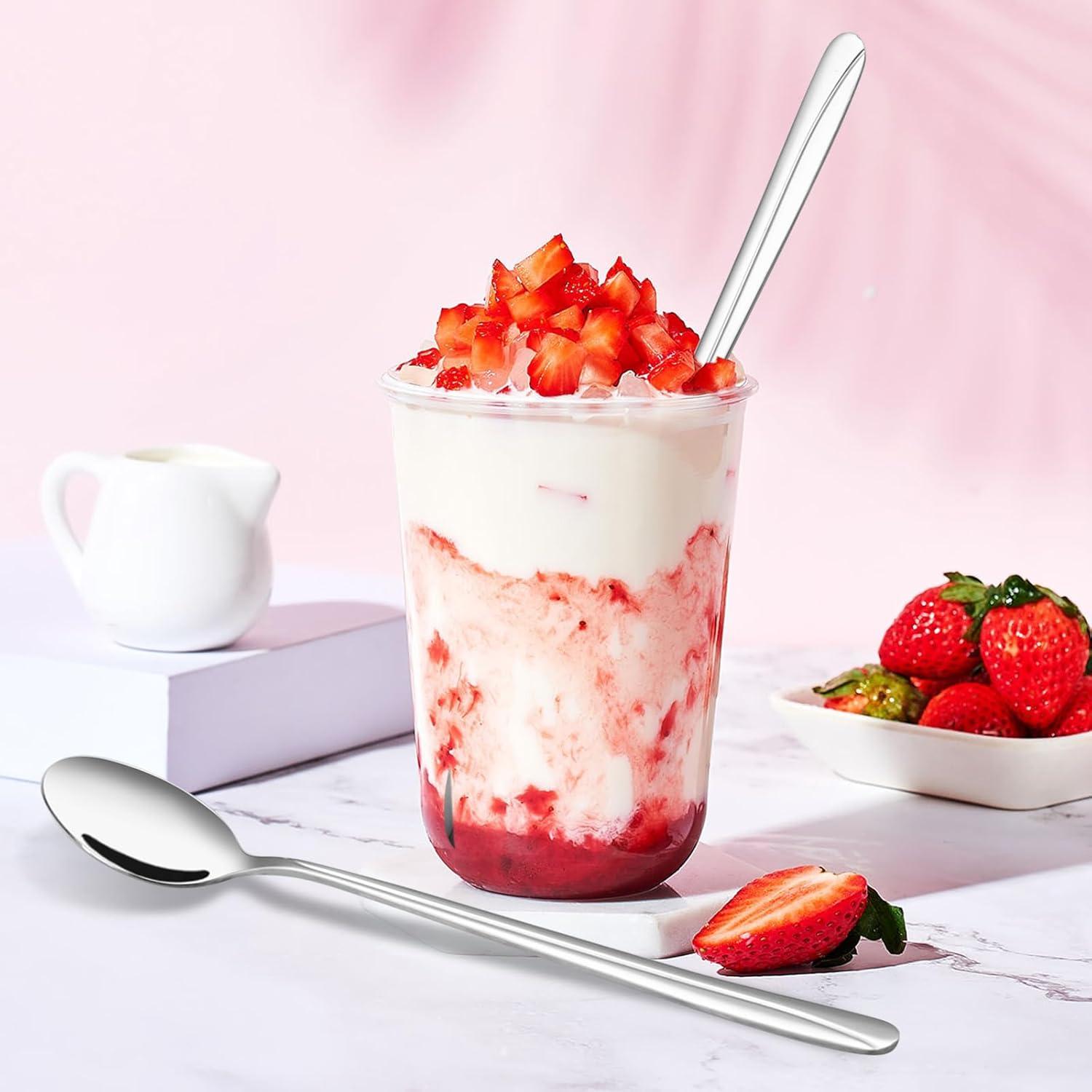 Cucharas de Té Helado Obstnny 12 Piezas Acero Inoxidable