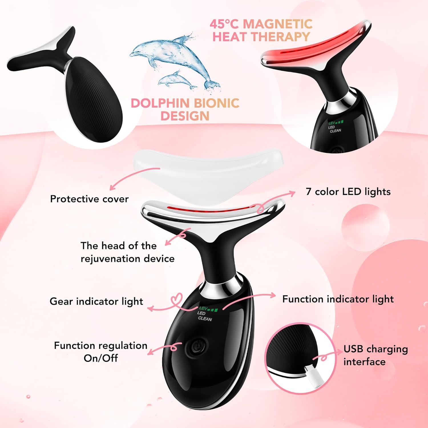 Masajeadora Facial Scopck con Luz Roja y 3 Modos - Negro