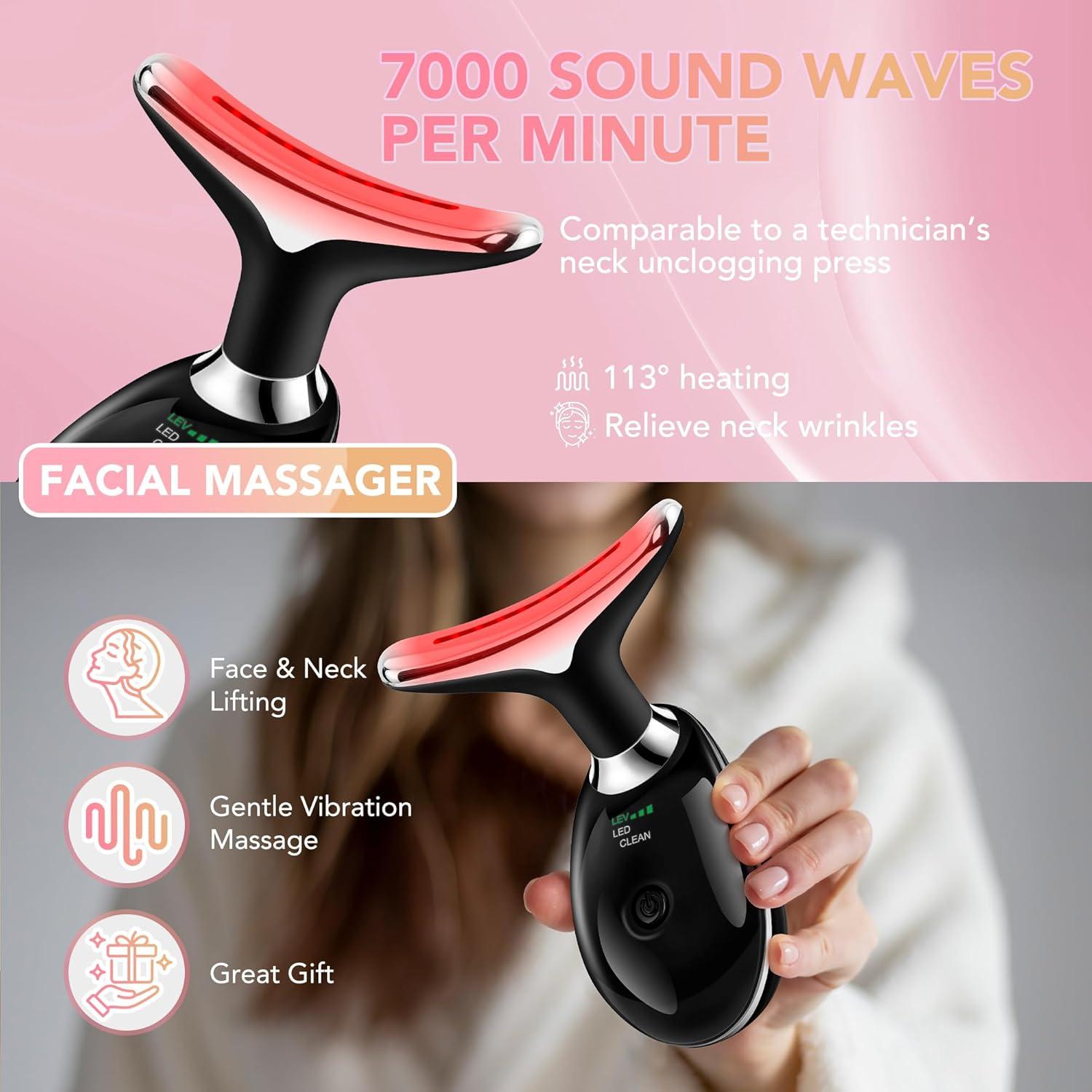 Masajeadora Facial Scopck con Luz Roja y 3 Modos - Negro