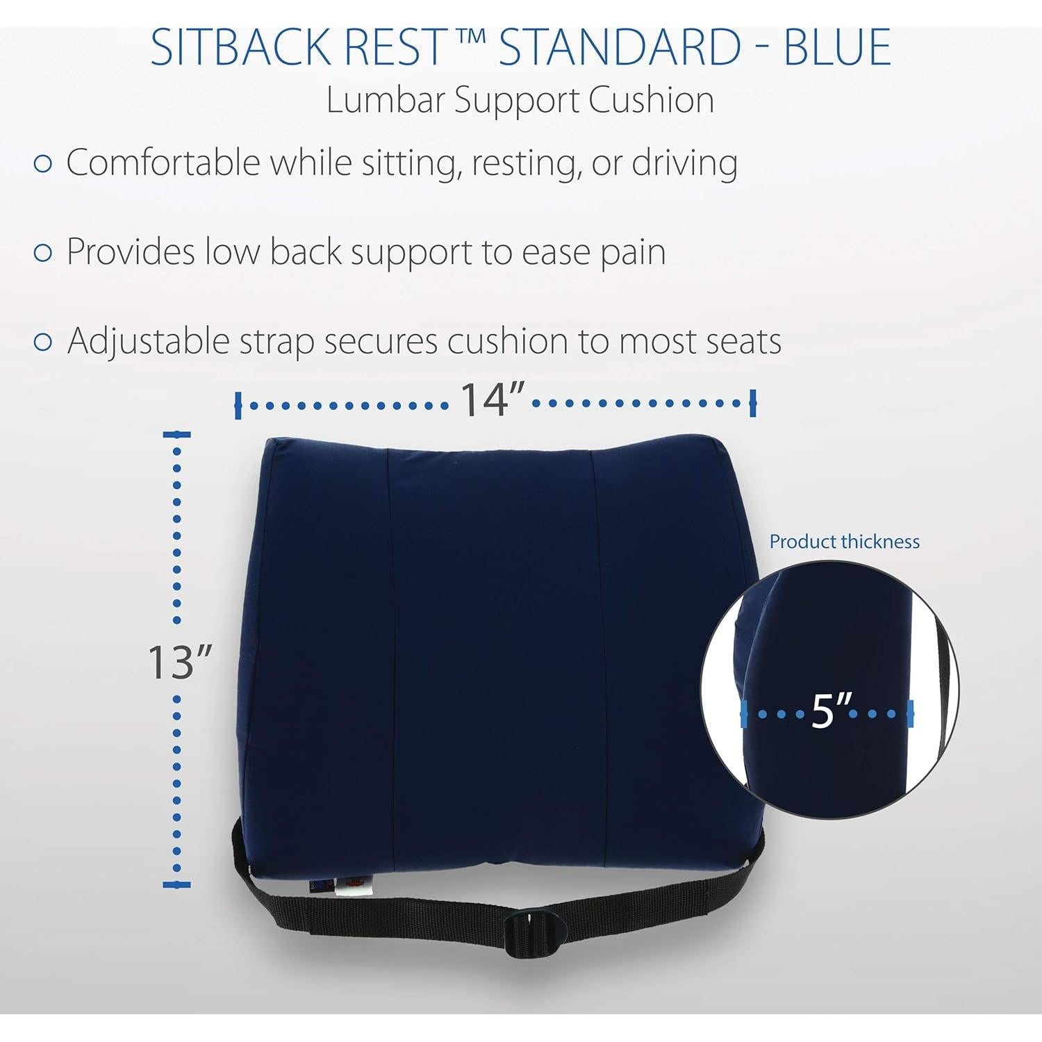 Cojín Lumbar Ajustable Core Products 36x33cm Azul