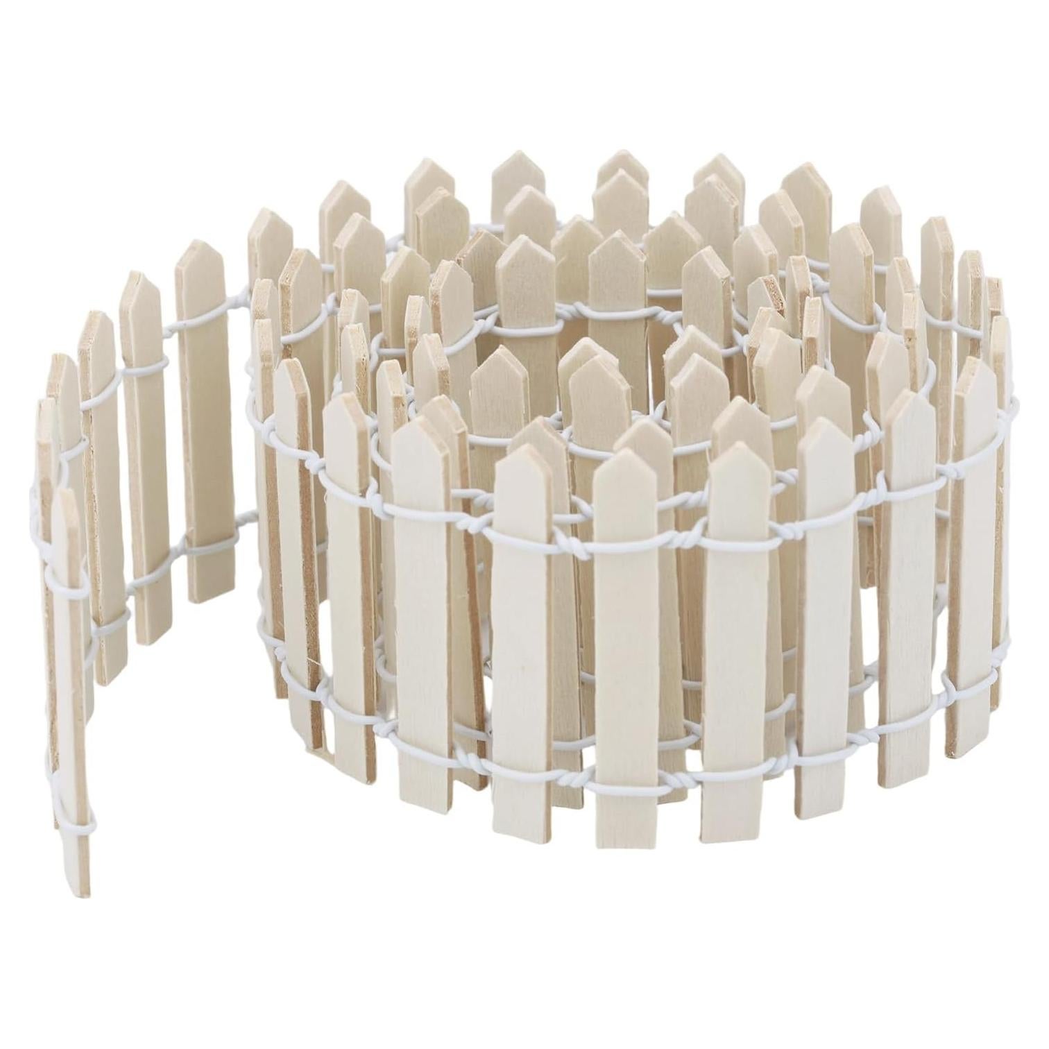 Mini Cerca de Jardín de Hadas BOXOB 90x5cm Madera Decorativa