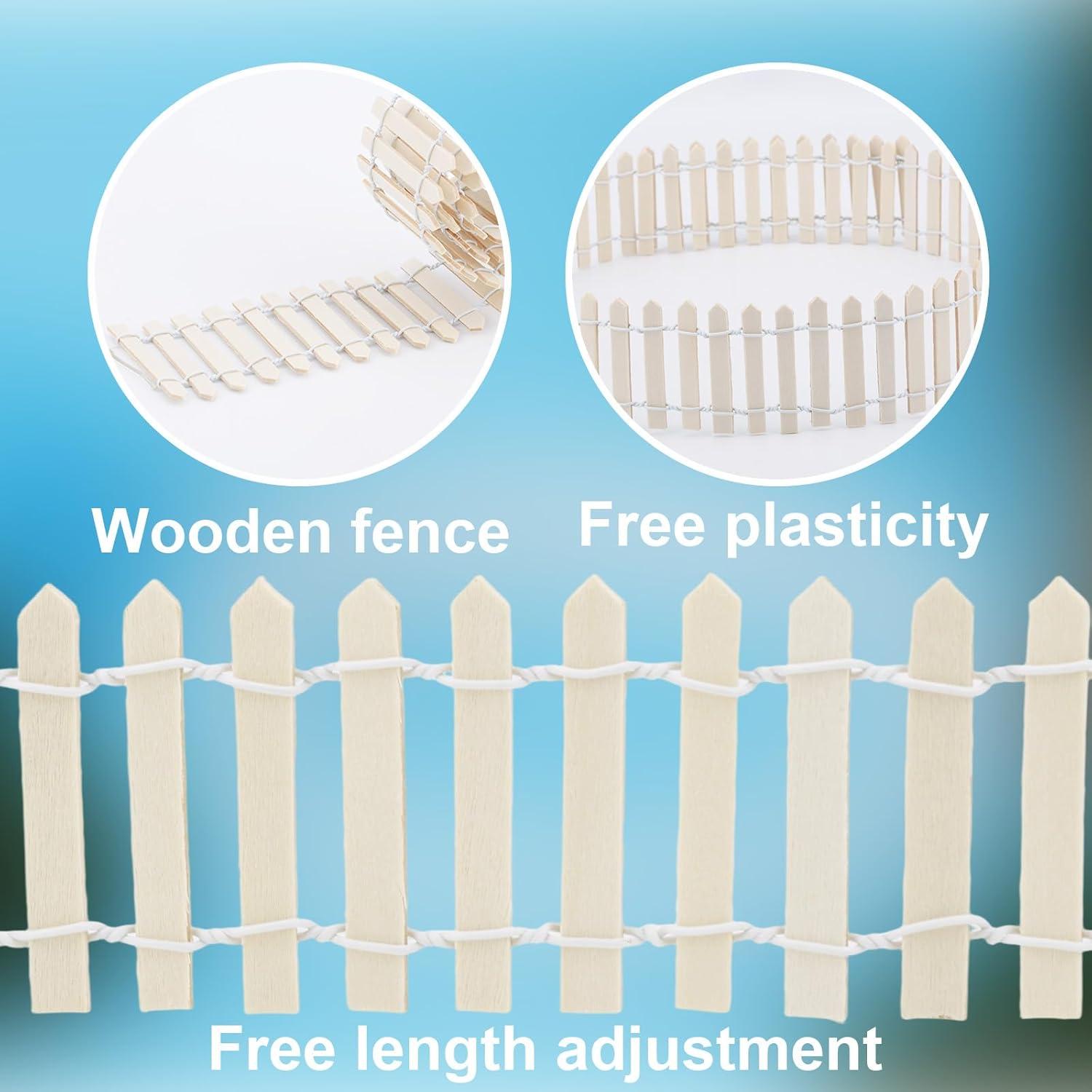 Mini Cerca de Jardín de Hadas BOXOB 90x5cm Madera Decorativa