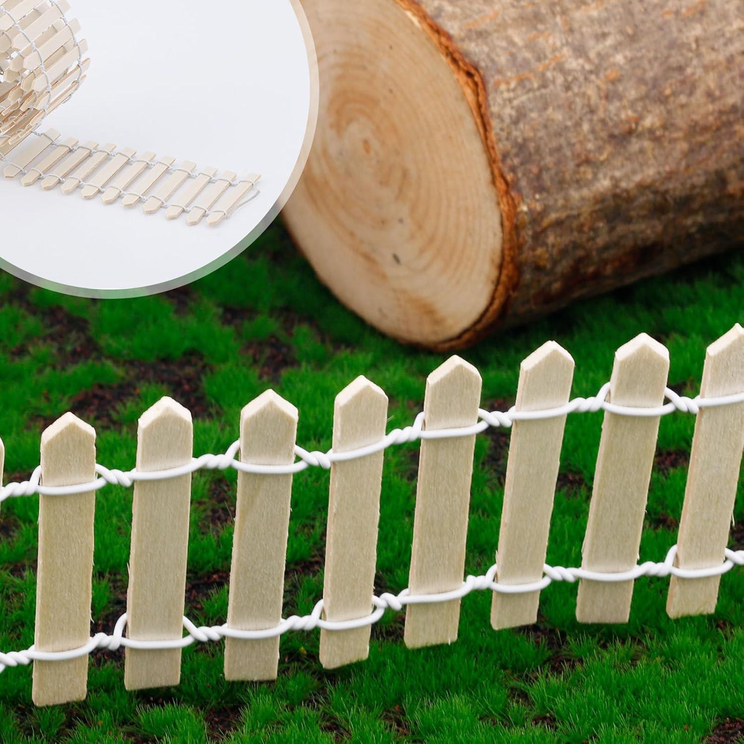 Mini Cerca de Jardín de Hadas BOXOB 90x5cm Madera Decorativa