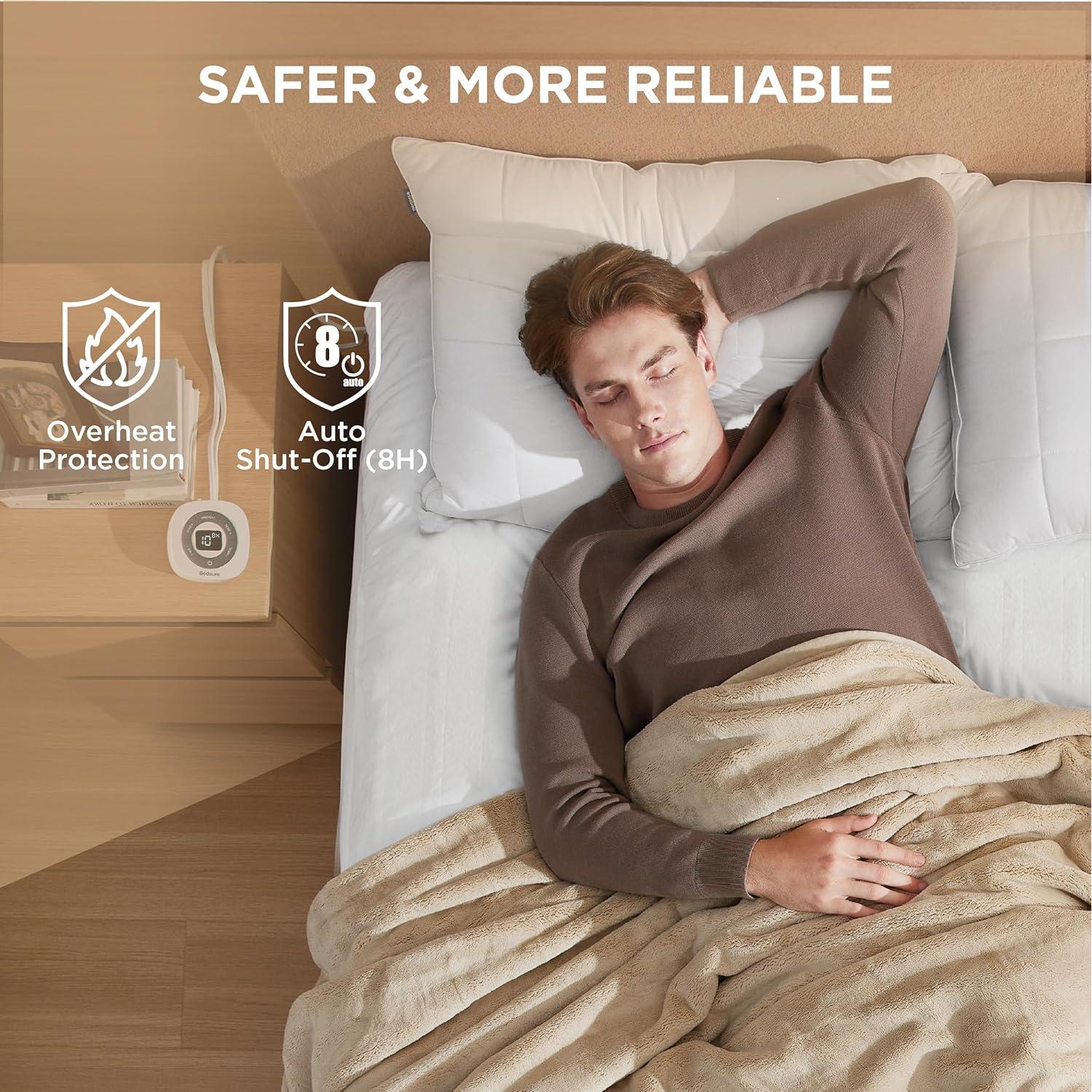 Cama calefaccionada Bedsure individual 10 niveles calor 1.35 kg