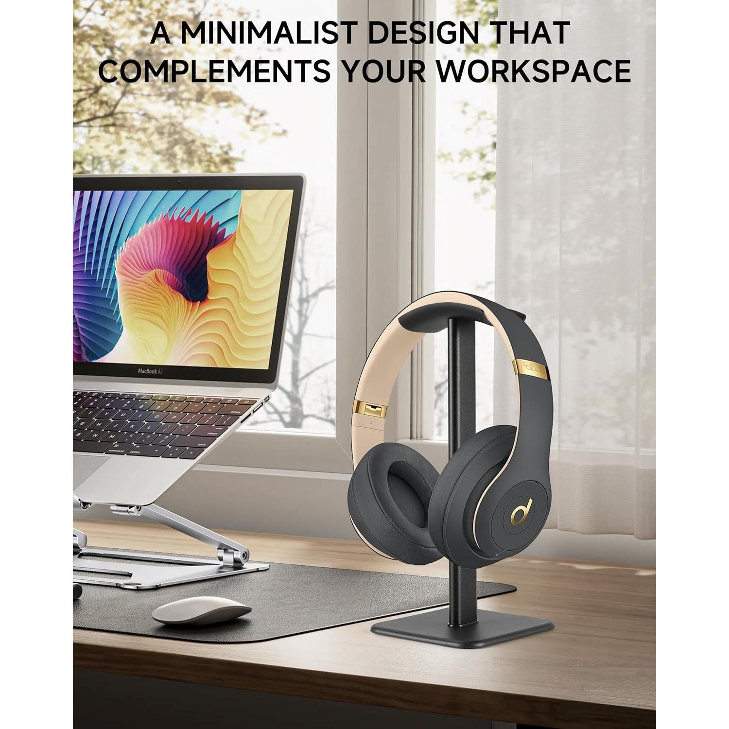 Soporte para Auriculares DGPLUS de Aluminio Negro - Diseño Compacto