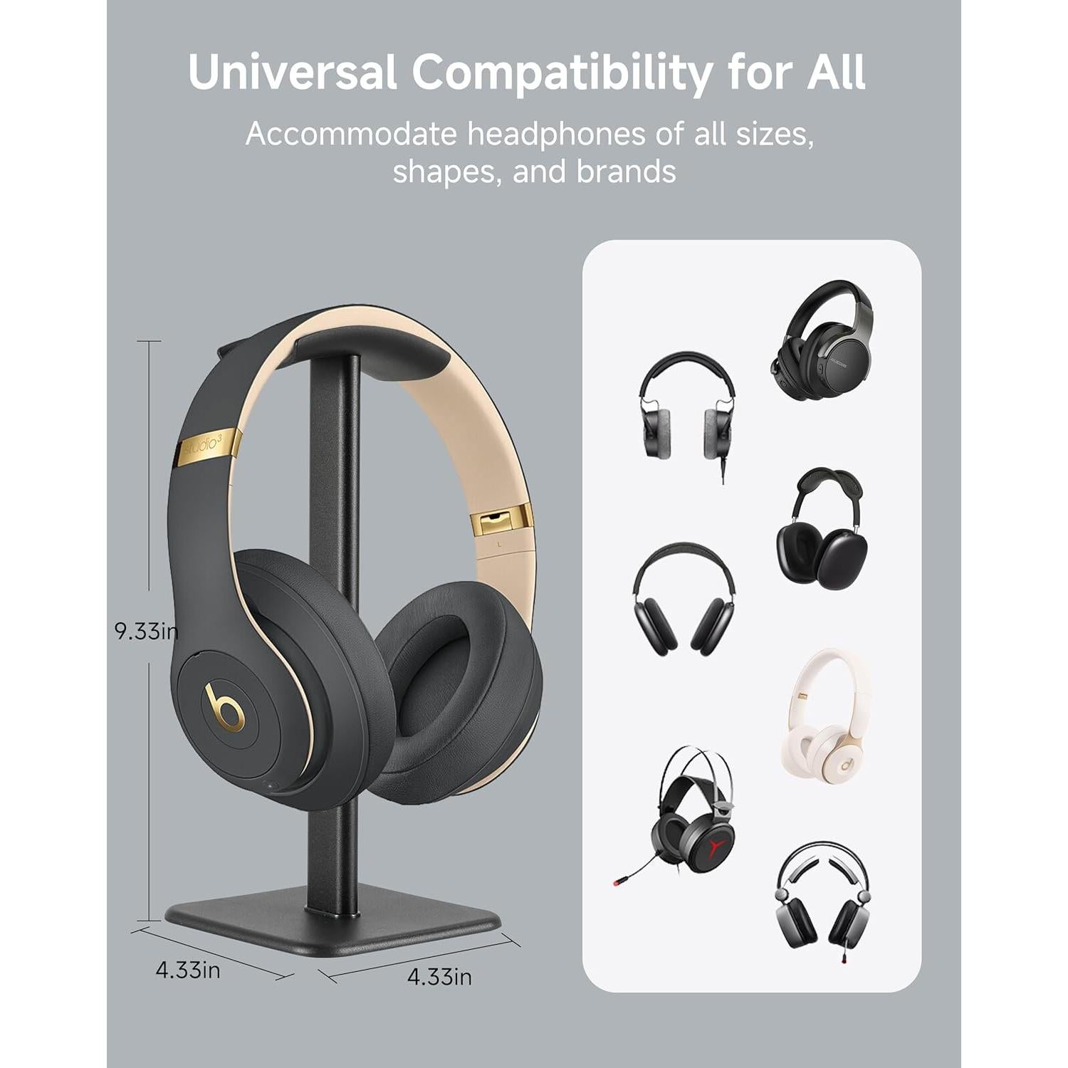 Soporte para Auriculares DGPLUS de Aluminio Negro - Diseño Compacto