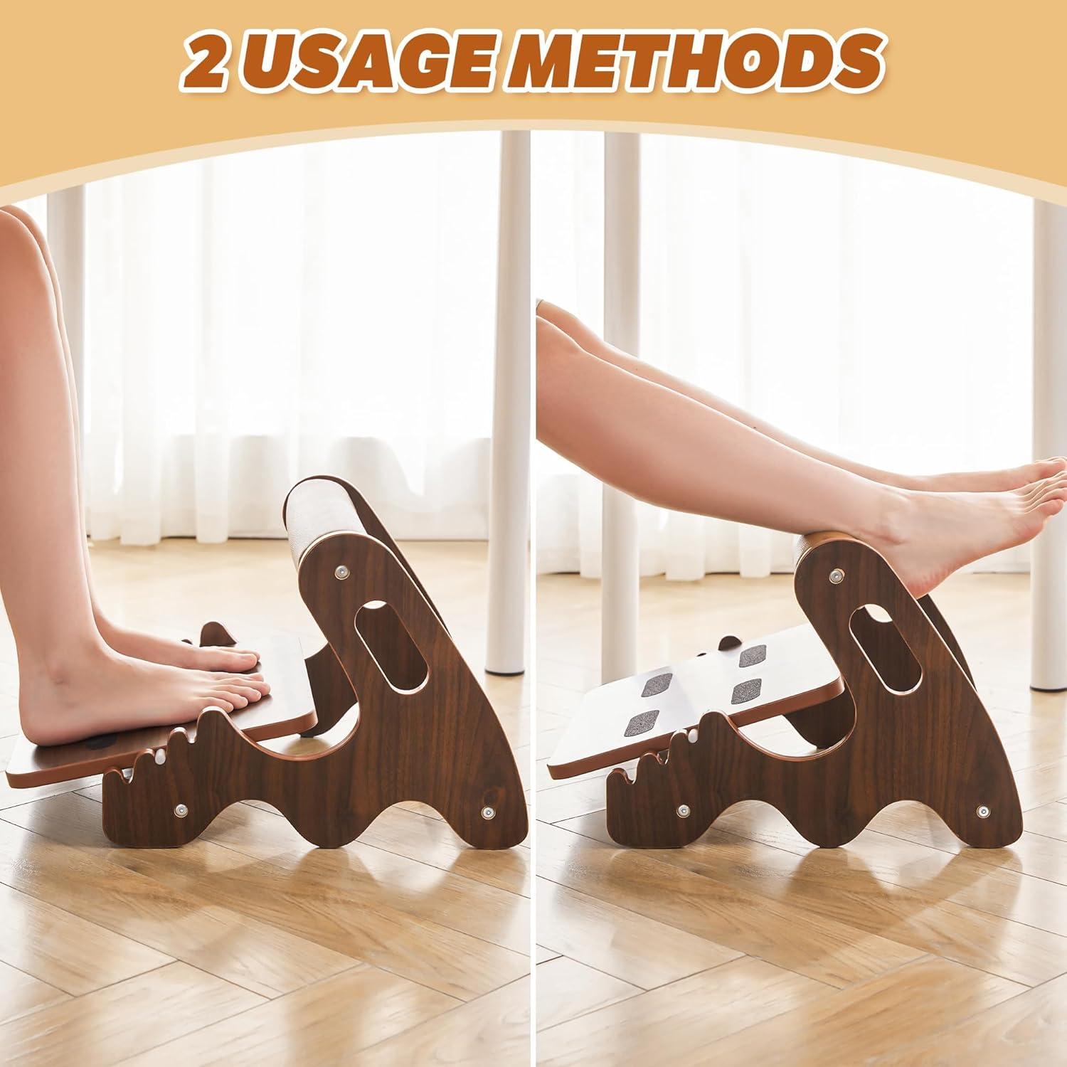 Reposapiés ergonómico ajustable Spaccld de madera antideslizante