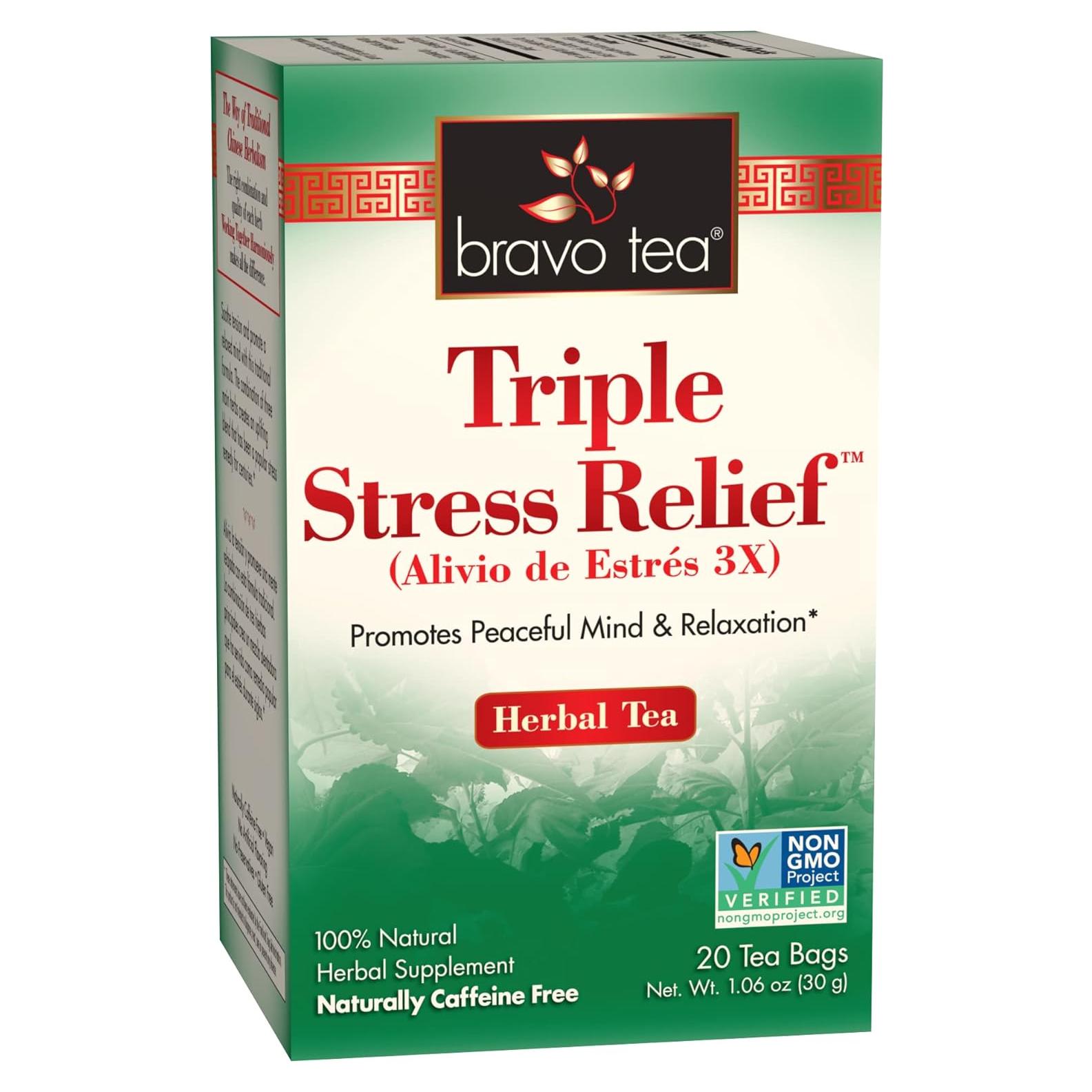 Té Bravo Tea Triple Stress Relief Sin Cafeína 20 Bolsitas