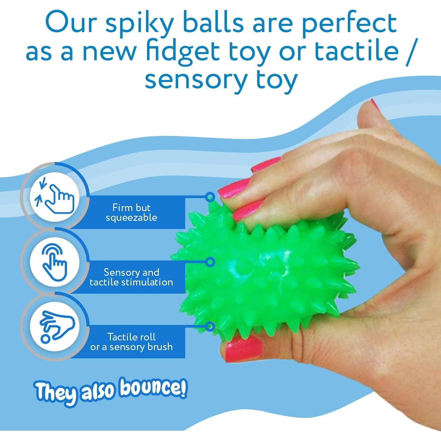 Pelotas Sensoriales Espinosas Impresa - Paquete de 5 Juguetes Antiestrés