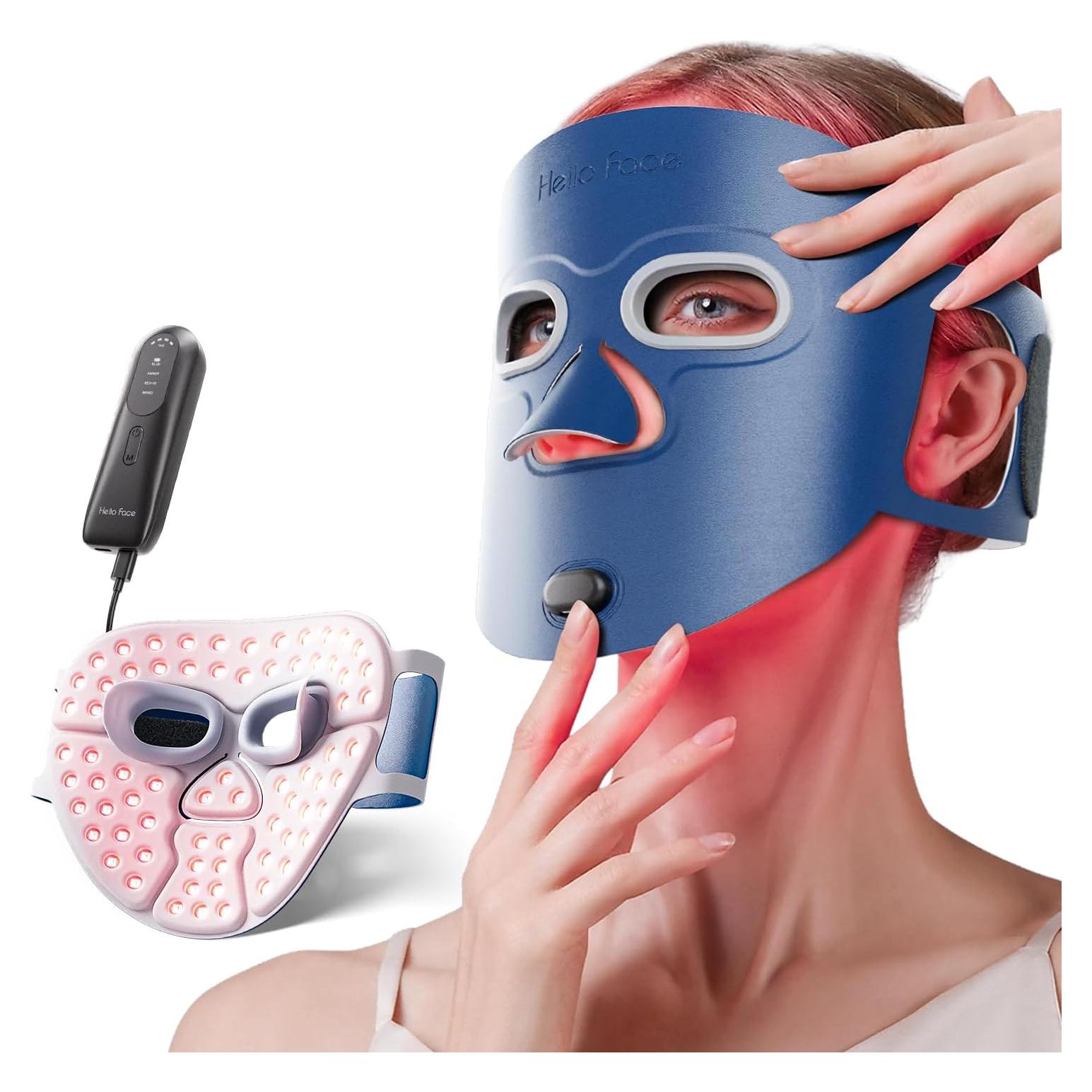 Máscara de Terapia de Luz LED Hello Face M500 para Acné y Arrugas