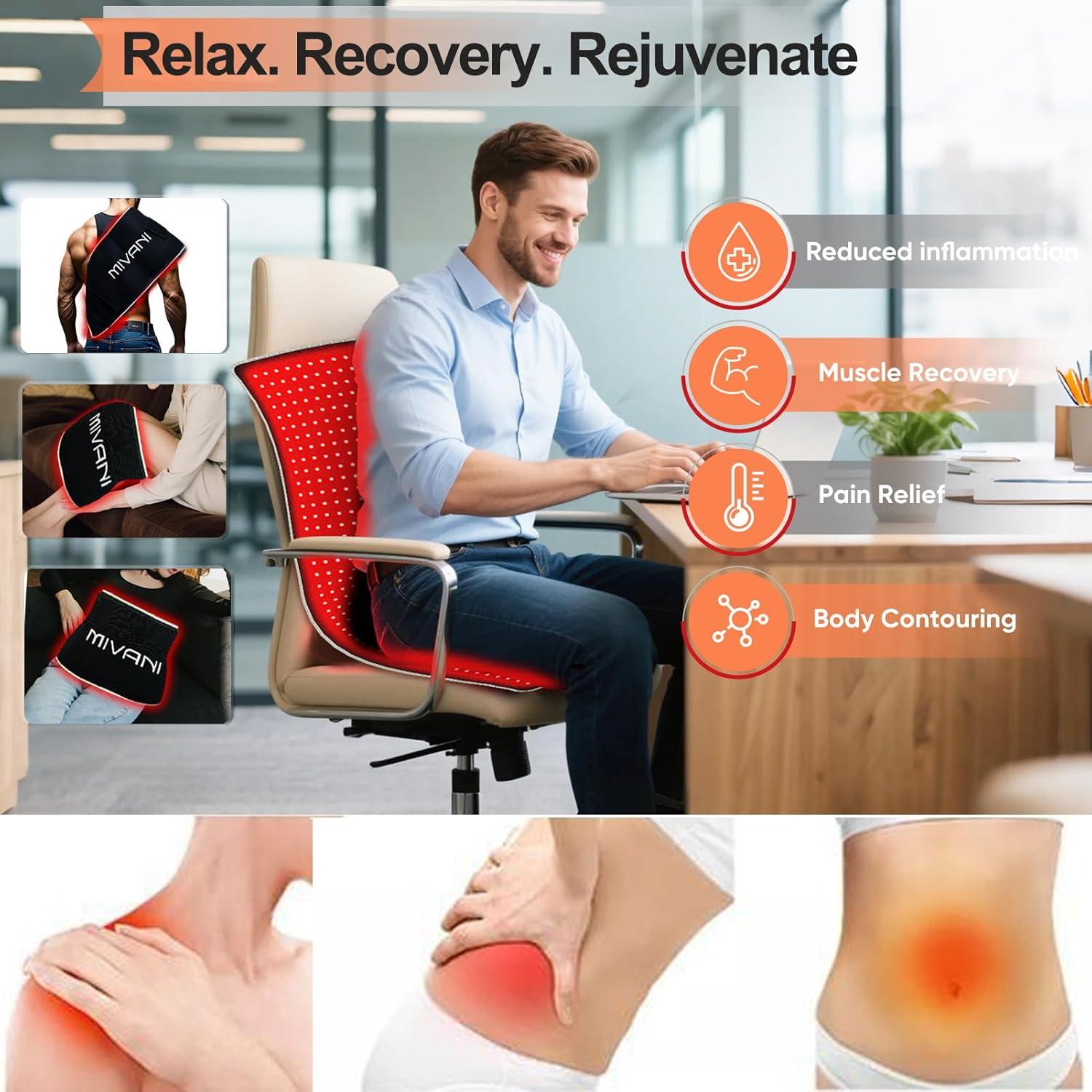 Almohadilla de Terapia de Luz Roja MIVANI 81.3x30.5cm 360 LEDs