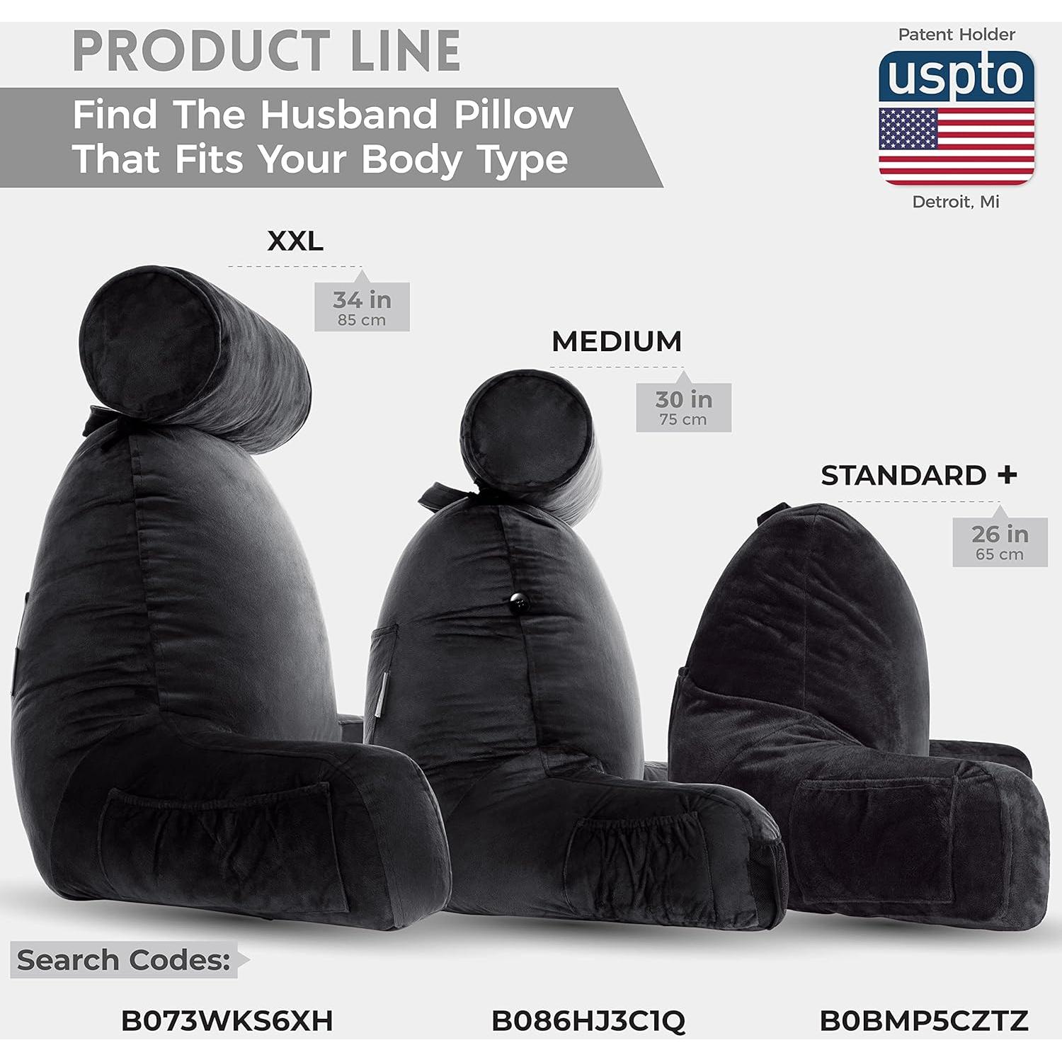 Cojín de Esposo Mediano Negro - Espuma Viscoelástica, Funda Lavable