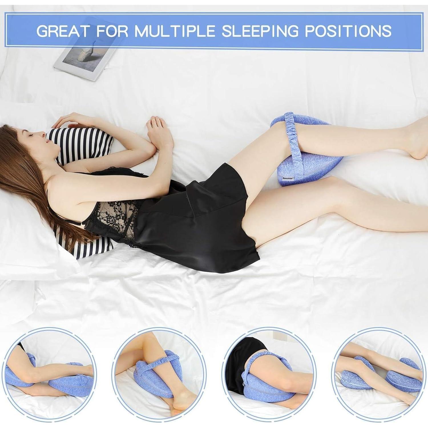 Almohada de Rodilla Genérica para Durmientes de Lado Azul