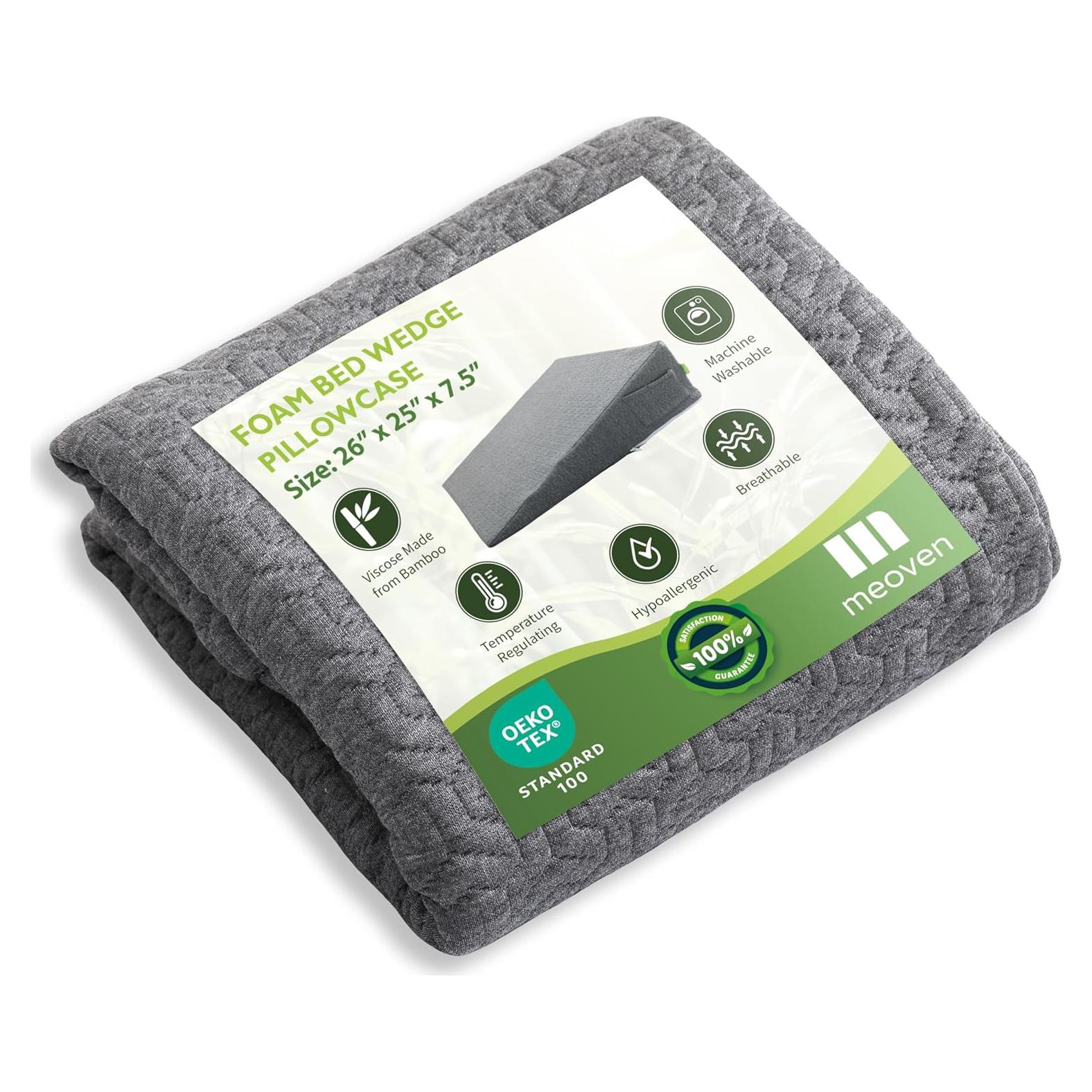 Funda de Almohada en Forma de Cuña MEOVEN 66x64x19 cm Gris
