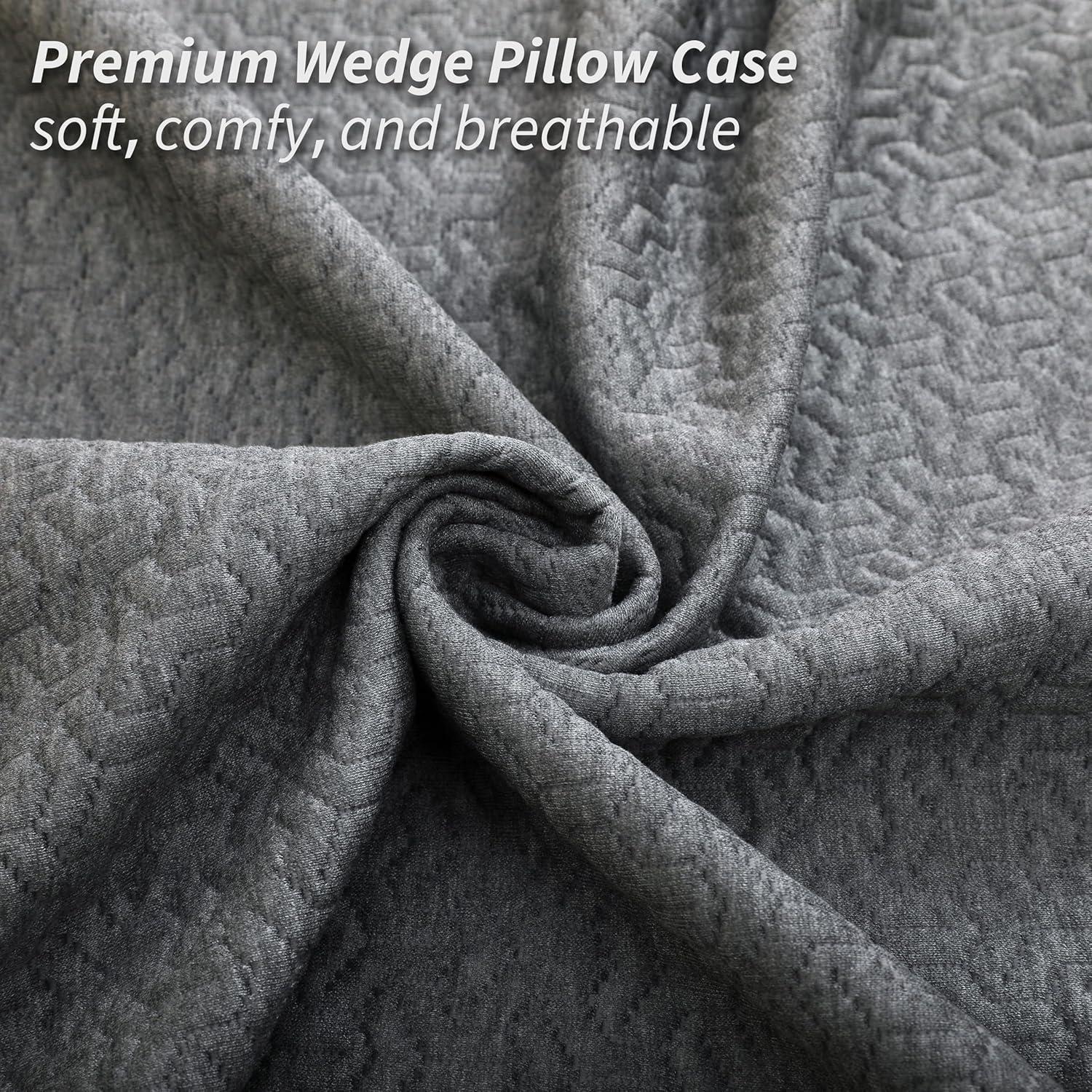 Funda de Almohada en Forma de Cuña MEOVEN 66x64x19 cm Gris