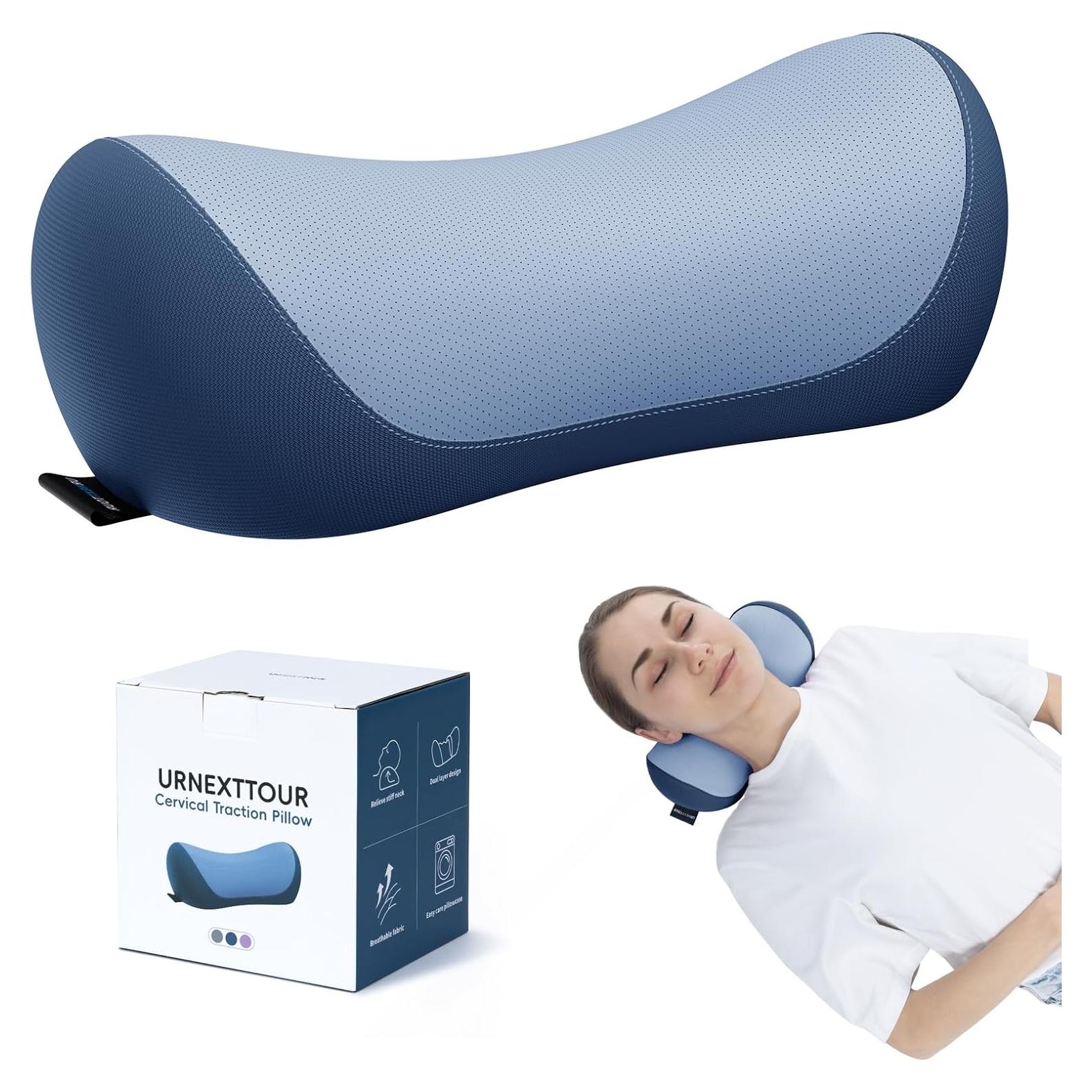 Almohada Cervical Urnexttour Espuma Viscoelástica Azul 35.5x12.7cm