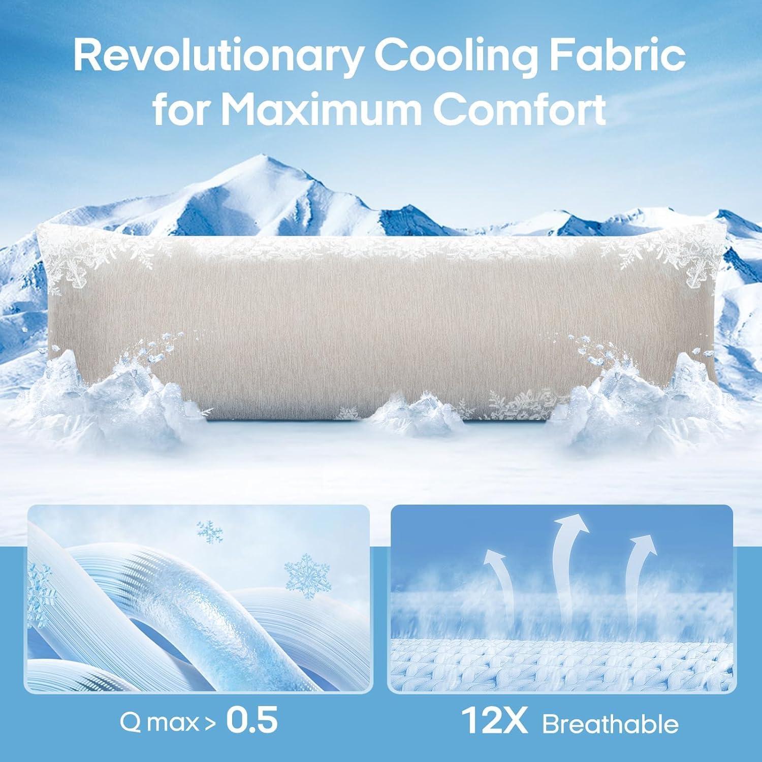 Funda de Almohada Corporal Zonli Refrigerante 137x51 cm Gris