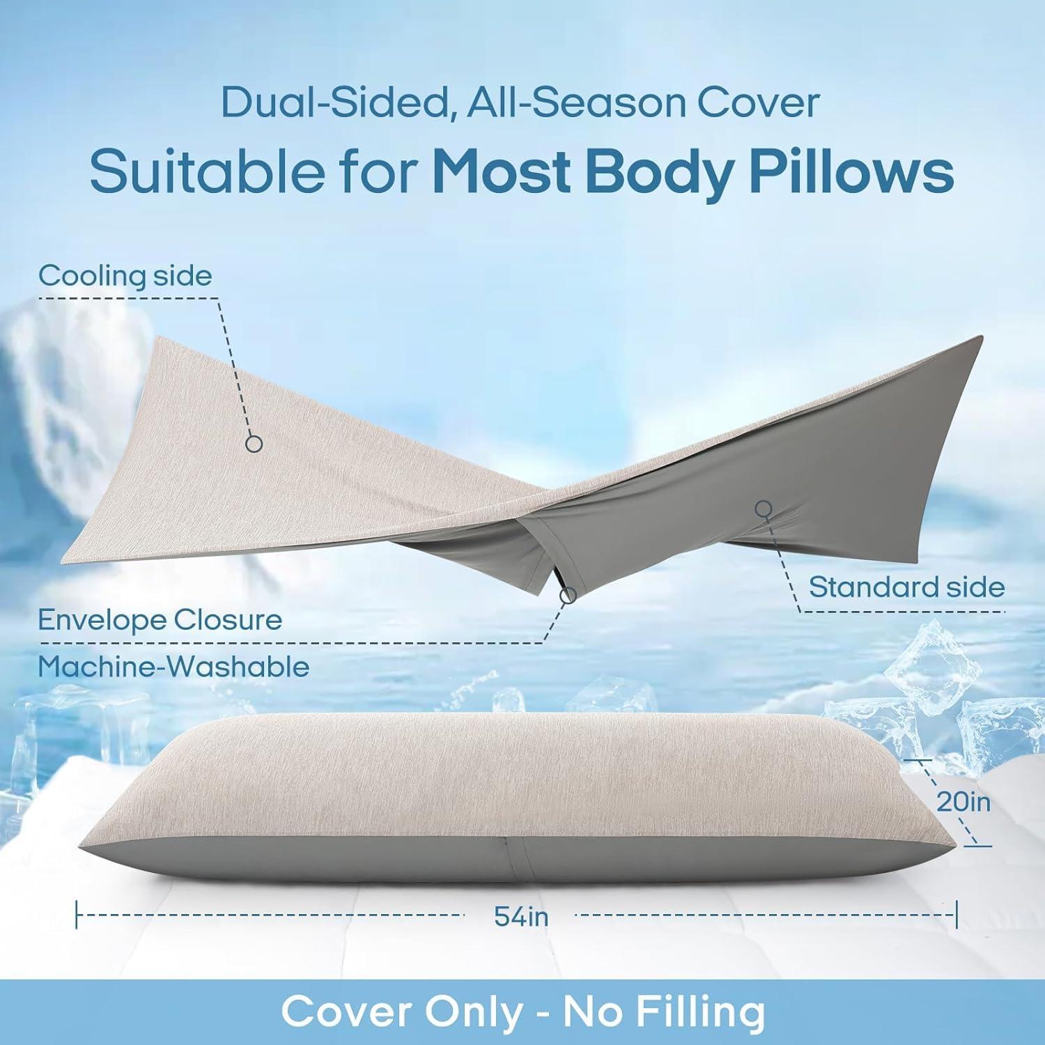 Funda de Almohada Corporal Zonli Refrigerante 137x51 cm Gris