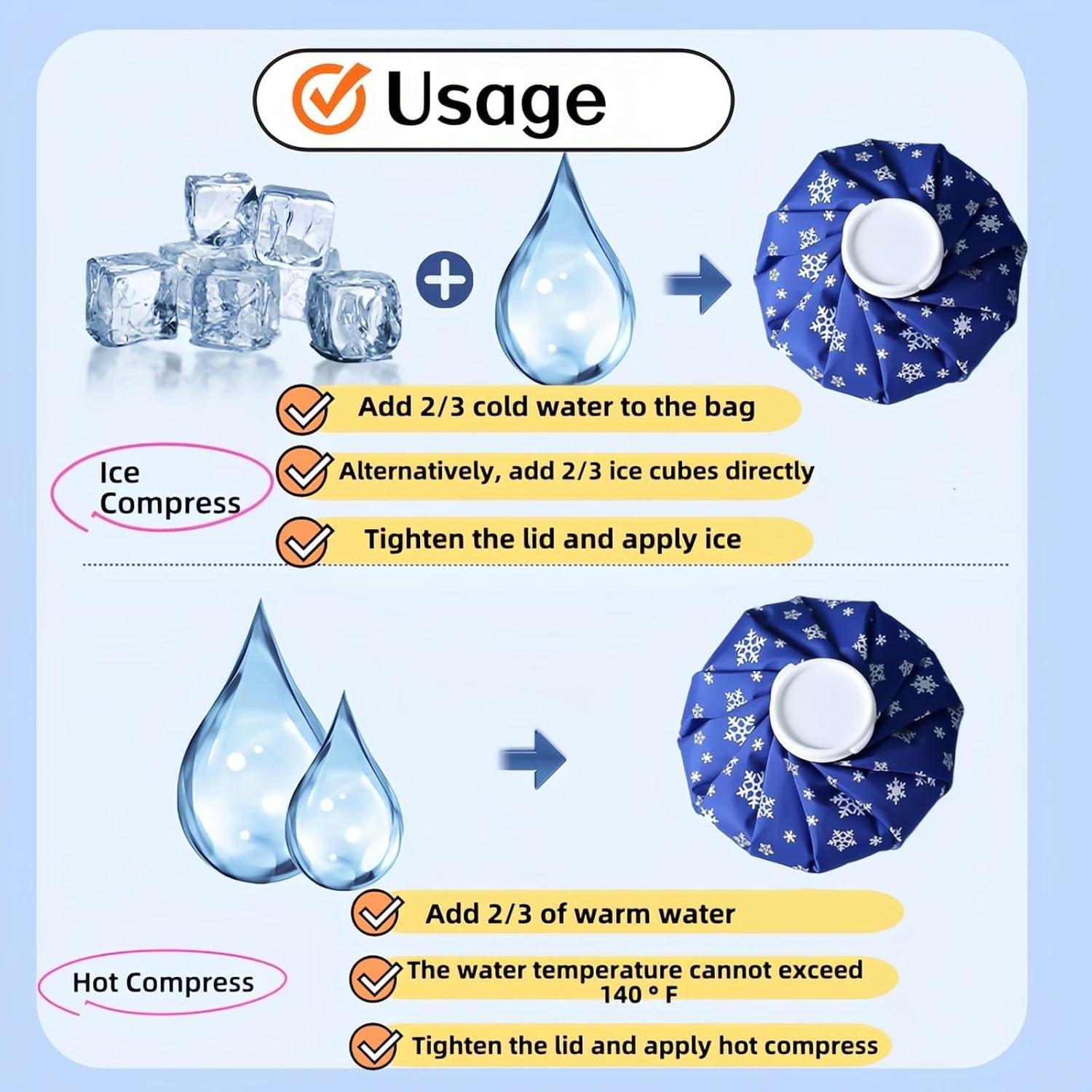 Bolsa de Hielo Reutilizable FANBODTA 14.5 cm Terapia Fría y Caliente