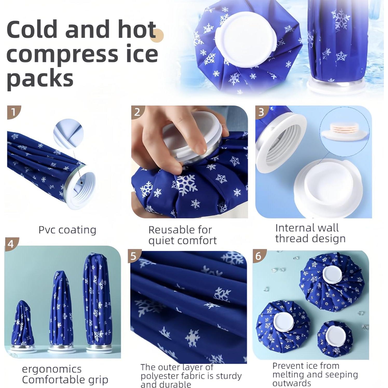 Bolsa de Hielo Reutilizable FANBODTA 14.5 cm Terapia Fría y Caliente