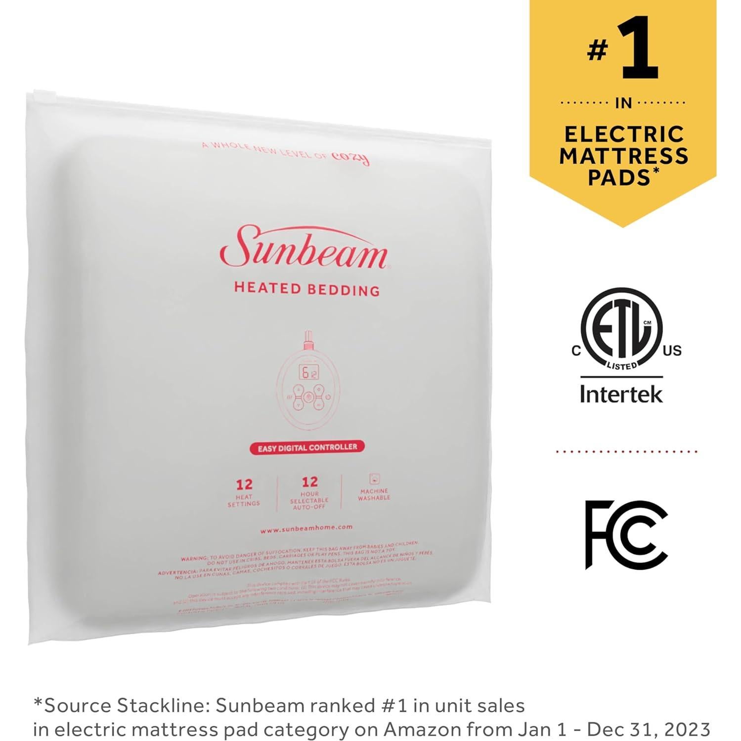 Protector de colchón calefaccionado Sunbeam Individual 99x191 cm