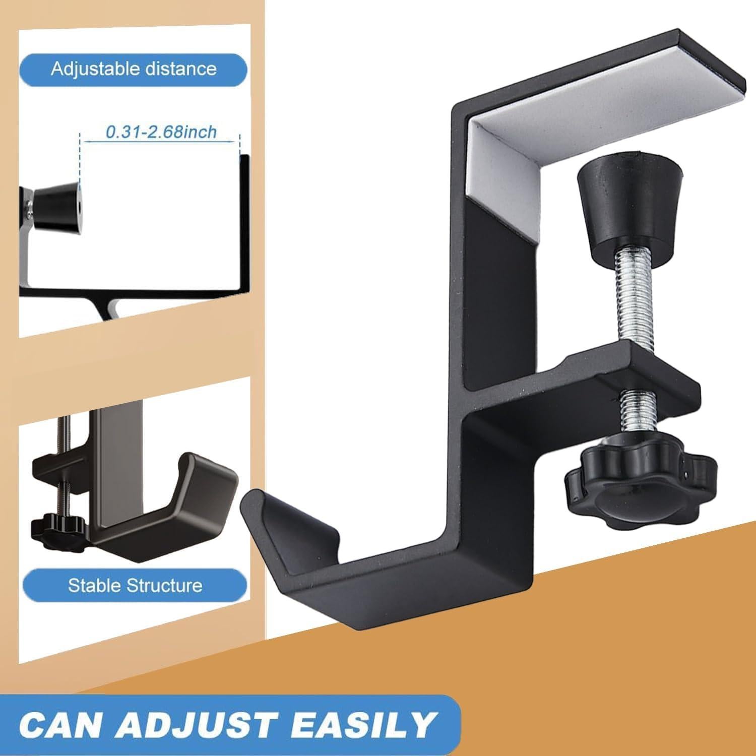 Soporte para Auriculares JAKO de Aluminio Negro Ajustable