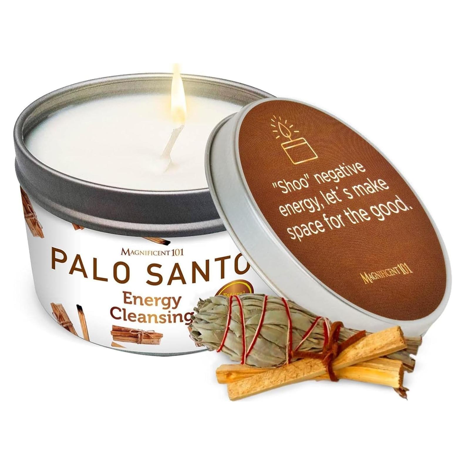 Vela de Aromaterapia Palo Santo Magnífico 101 - 170g Cera Soja