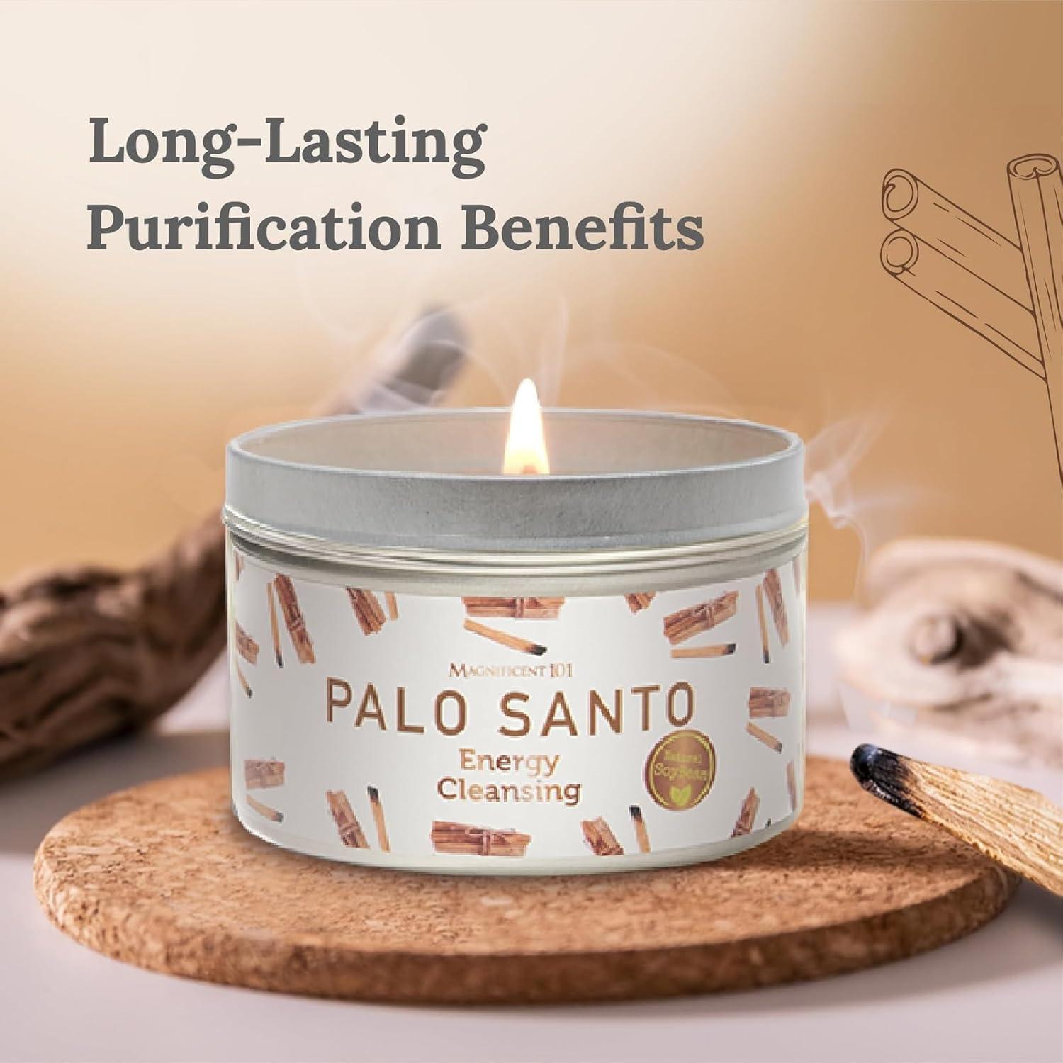 Vela de Aromaterapia Palo Santo Magnífico 101 - 170g Cera Soja