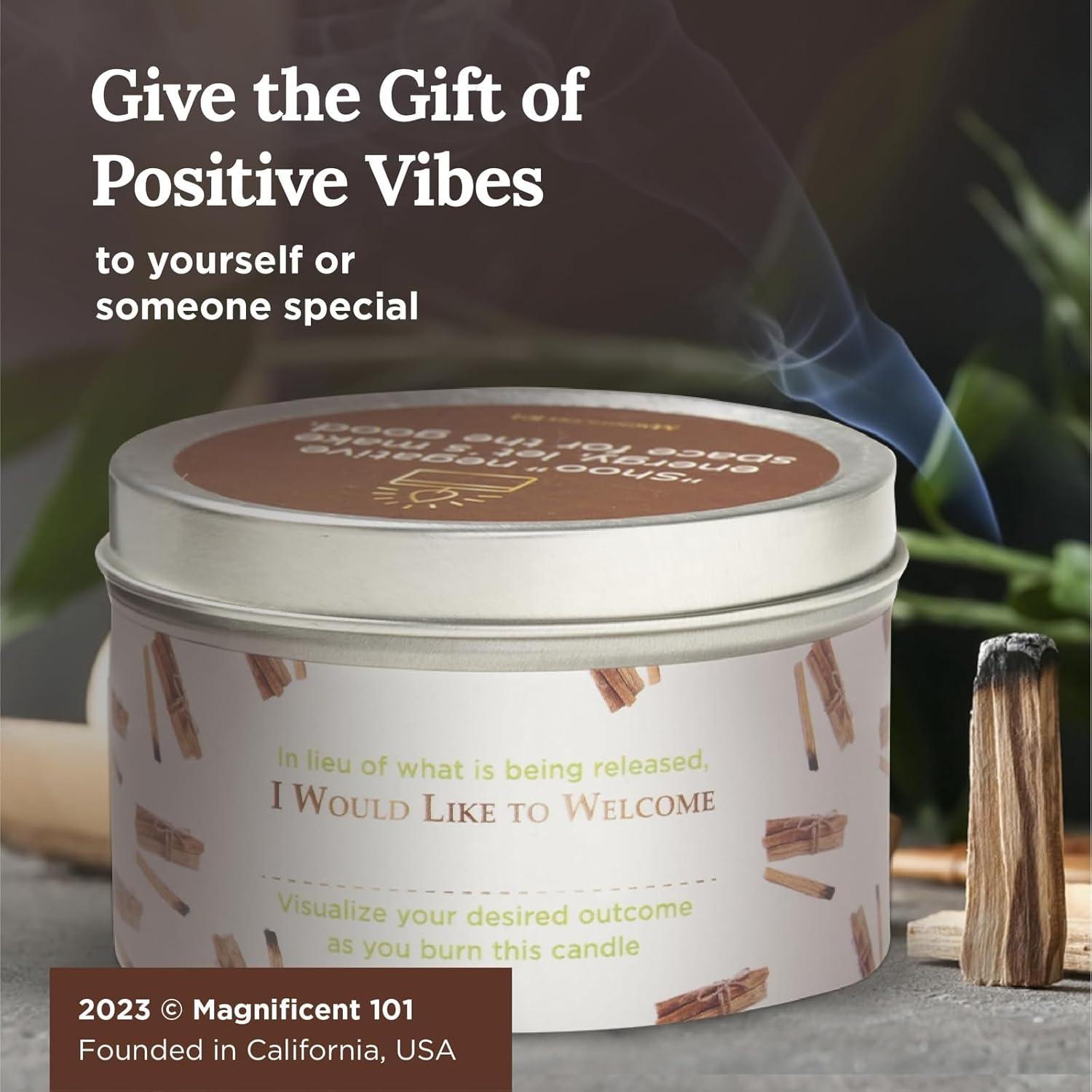 Vela de Aromaterapia Palo Santo Magnífico 101 - 170g Cera Soja