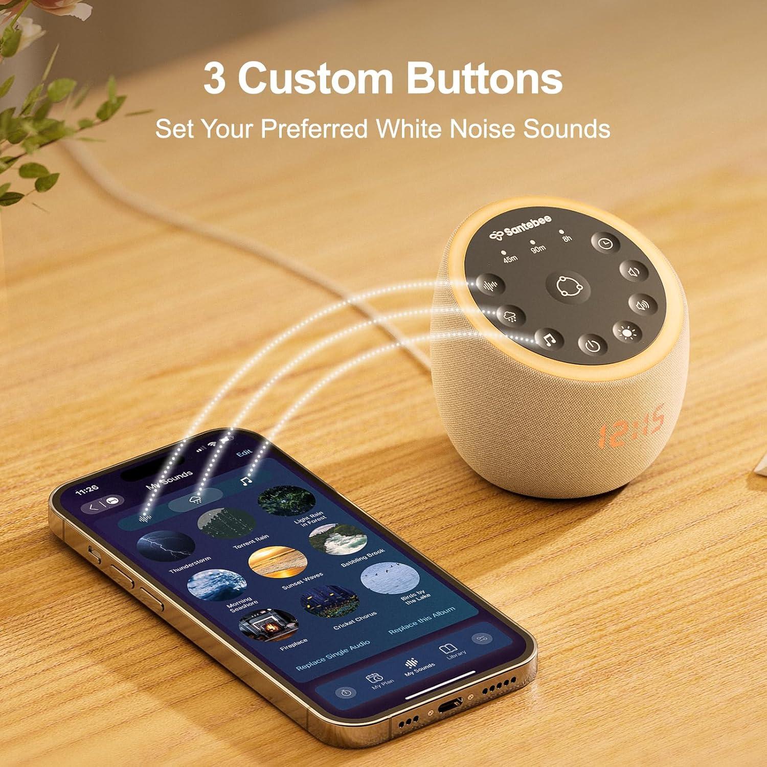 Máquina de Sonido Blanco Santebee con 361 Sonidos Relajantes