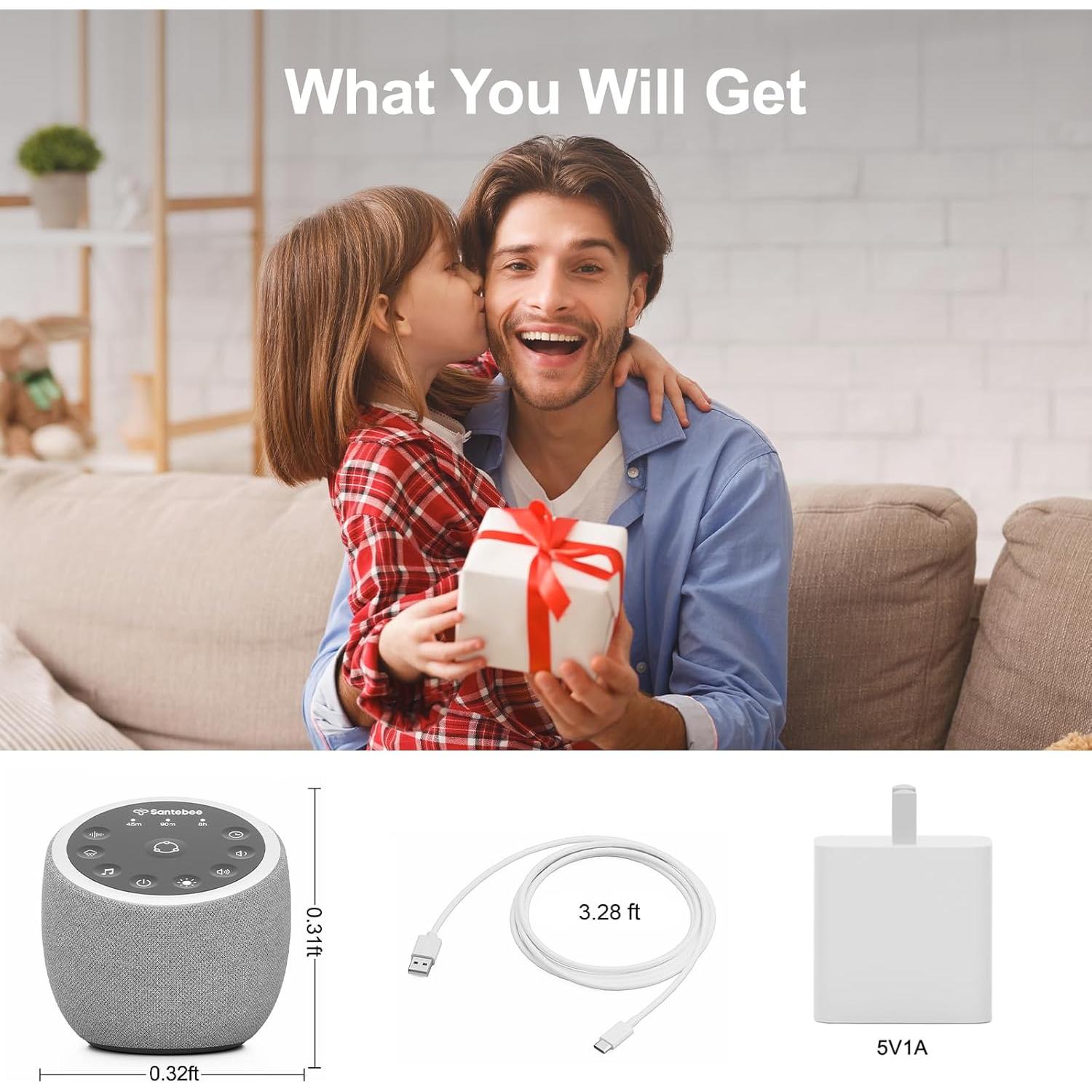 Máquina de Sonido Blanco Santebee con 361 Sonidos Relajantes