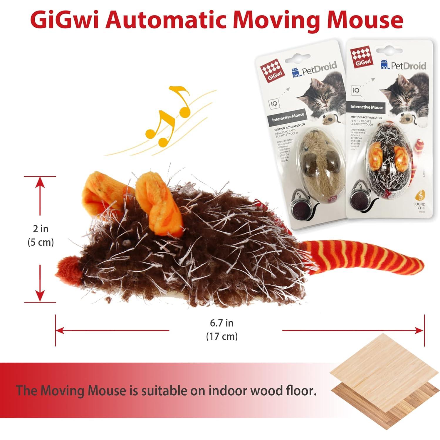Juguetes Interactivos para Gatos GiGwi - 2 Pcs Ratón Automático