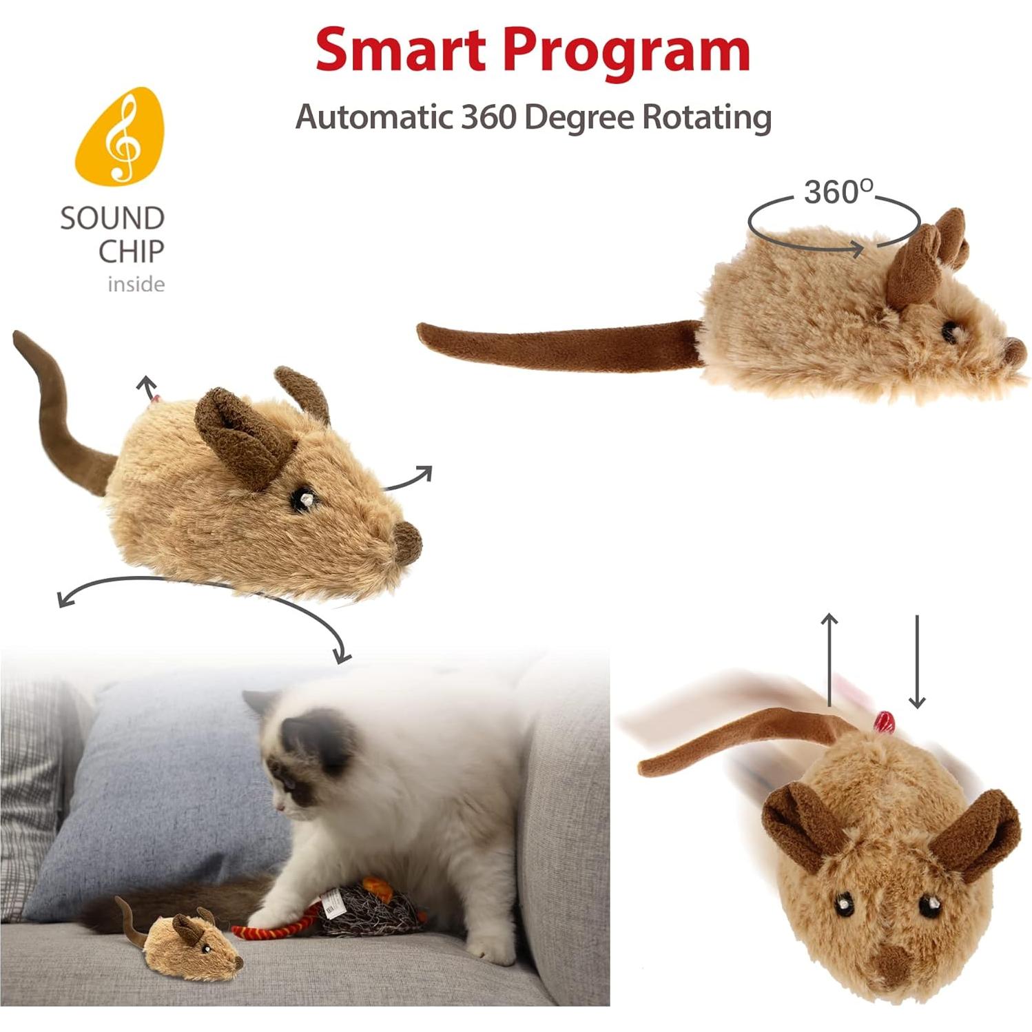 Juguetes Interactivos para Gatos GiGwi - 2 Pcs Ratón Automático