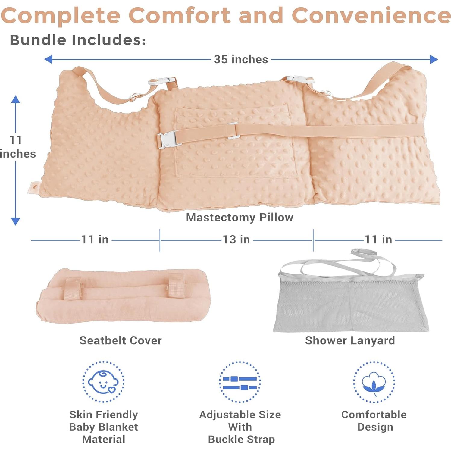 Almohada de Recuperación Post-Mastectomía Zomaple Rosa Dorado