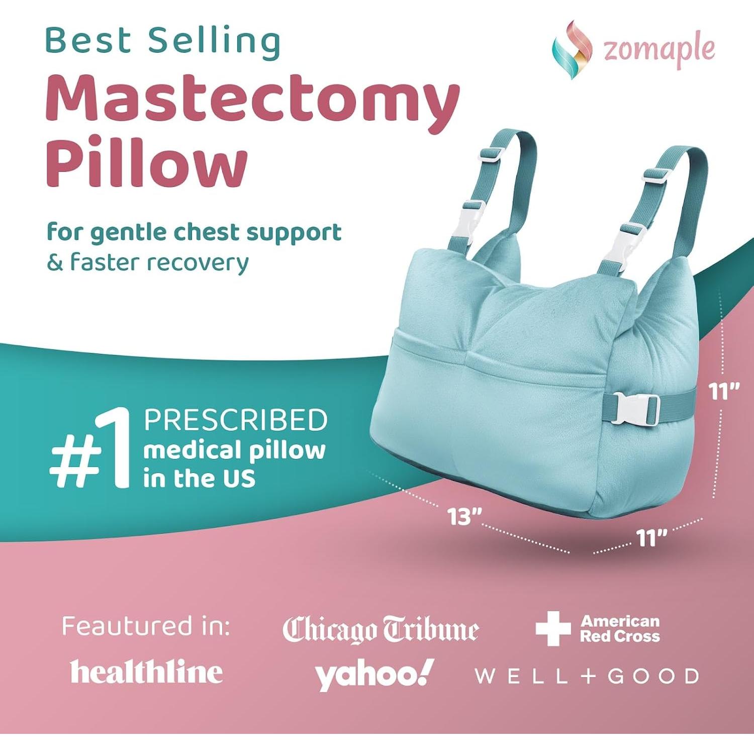 Almohada de Recuperación Post-Mastectomía Zomaple Aqua