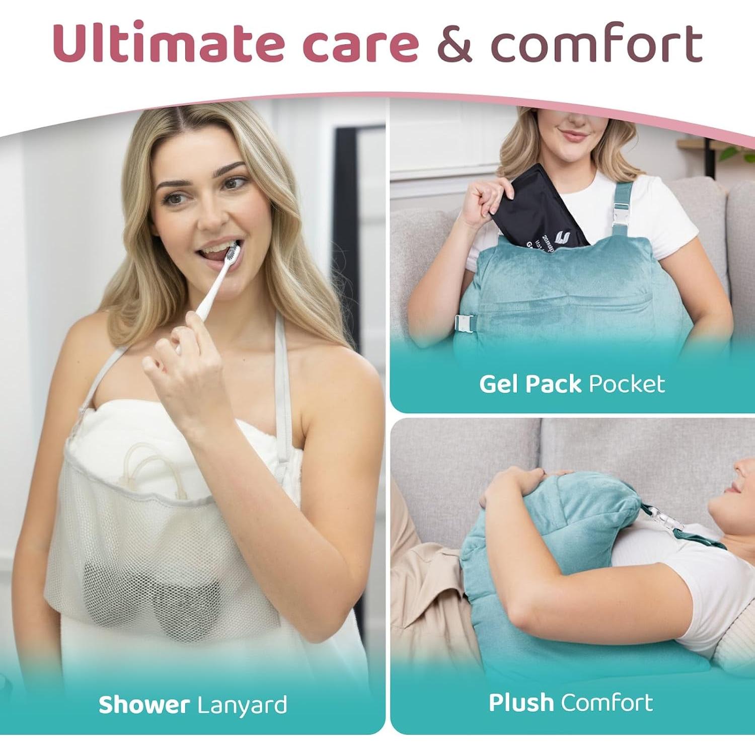 Almohada de Recuperación Post-Mastectomía Zomaple Aqua